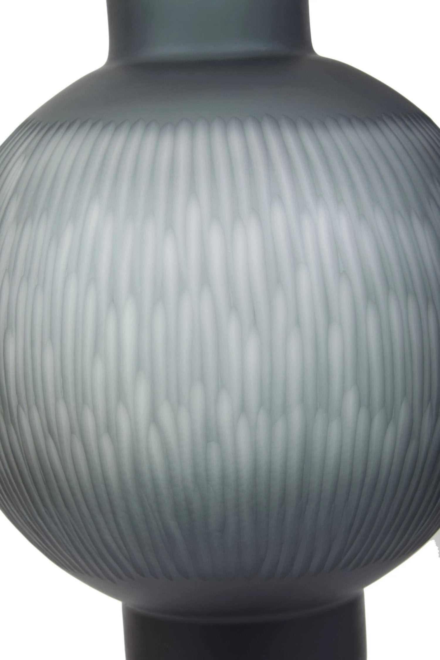Facet Large Grey Ribbed Glass Vase