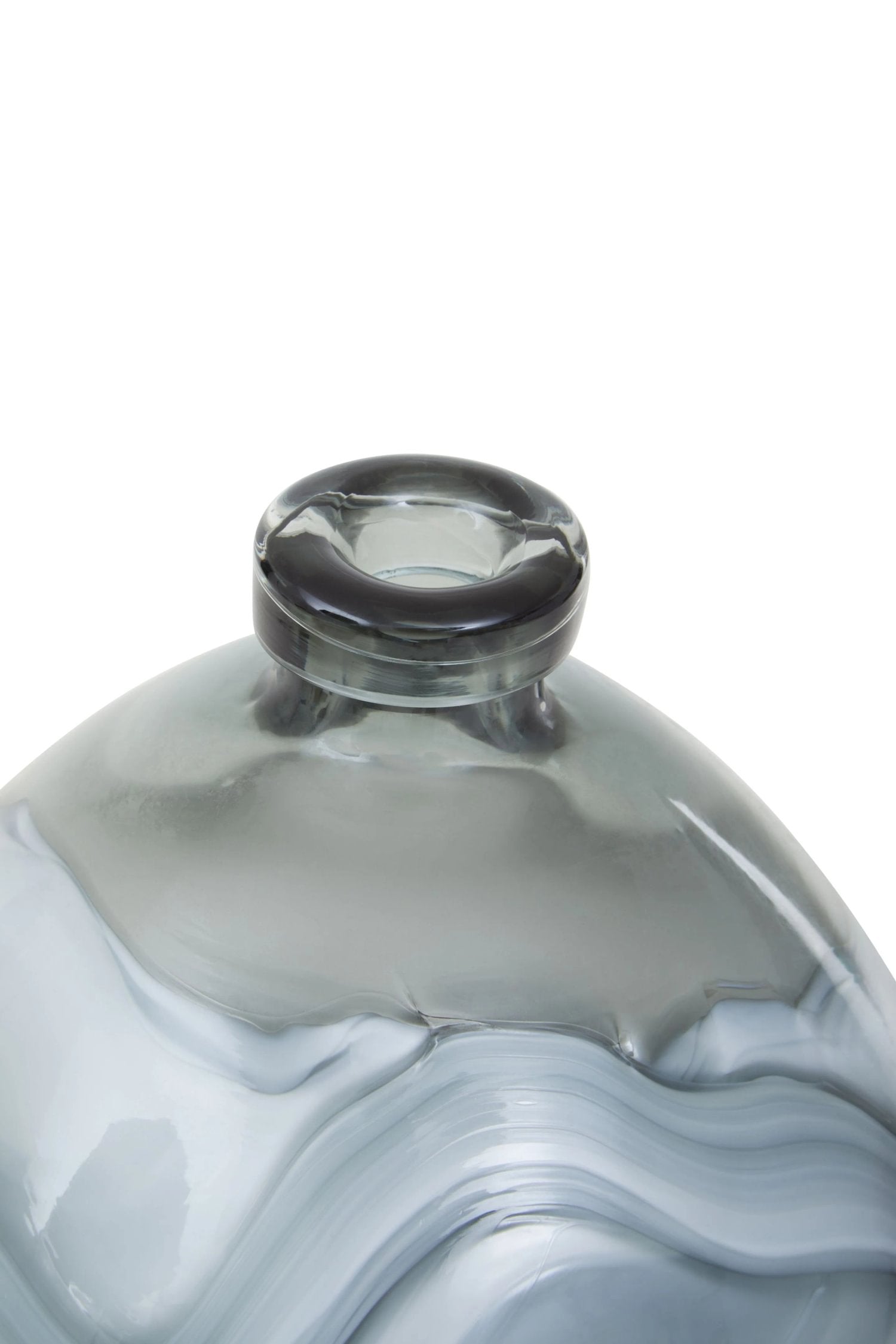 Whorl Small Grey Swirl Design Glass Bottle Vase