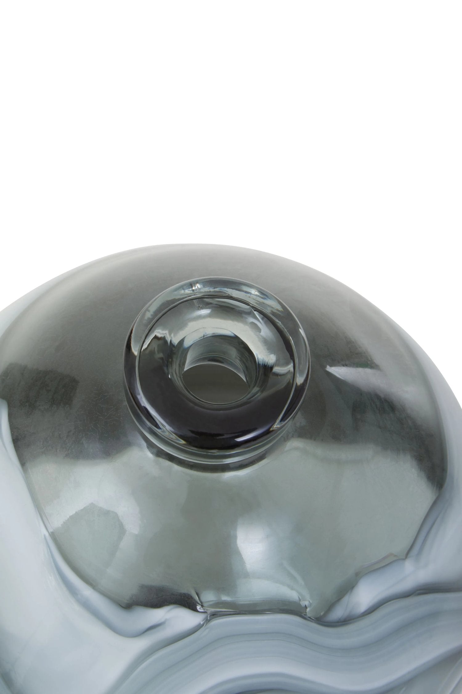 Whorl Small Grey Swirl Design Glass Bottle Vase