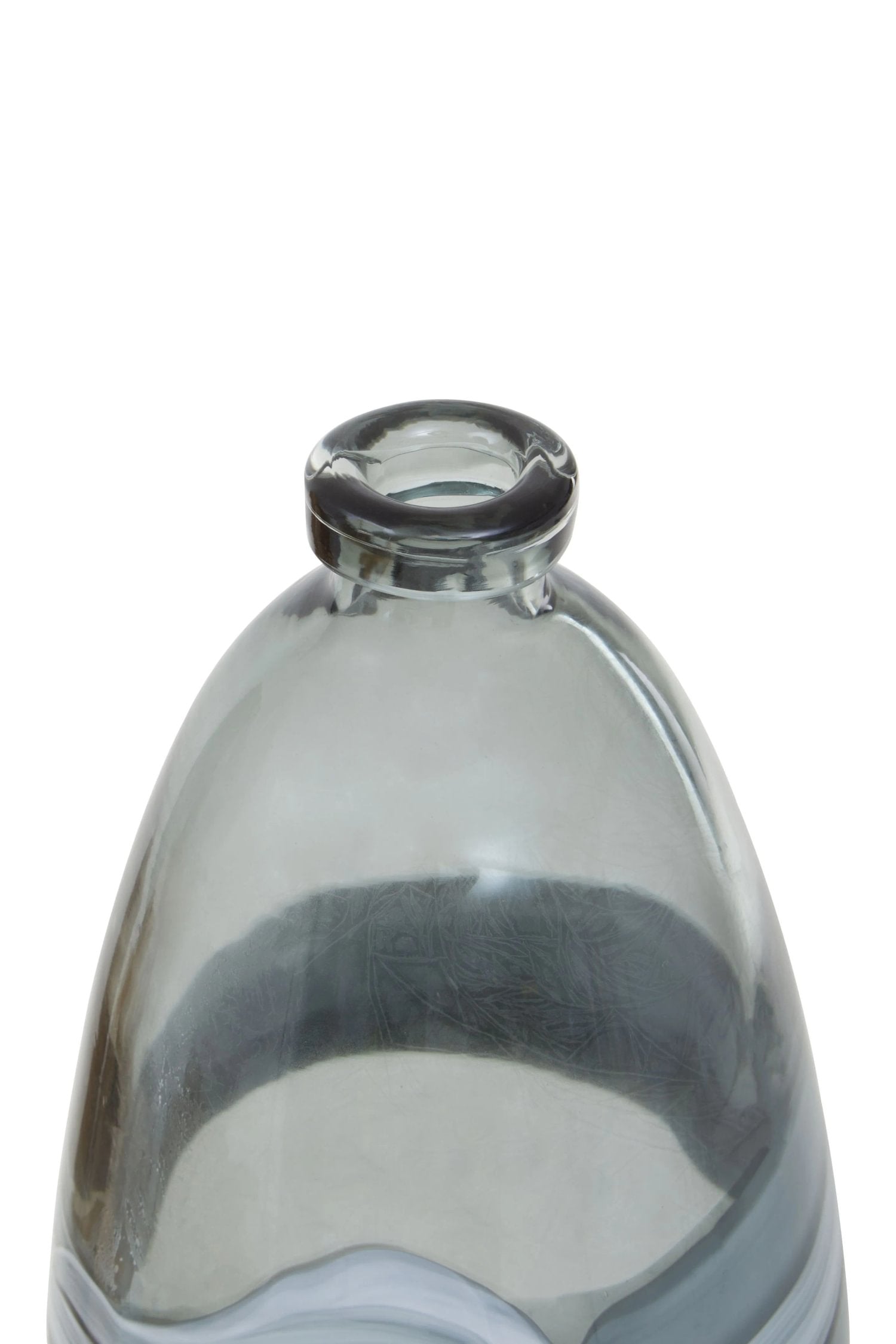 Whorl Medium Grey Swirl Design Glass Bottle Vase