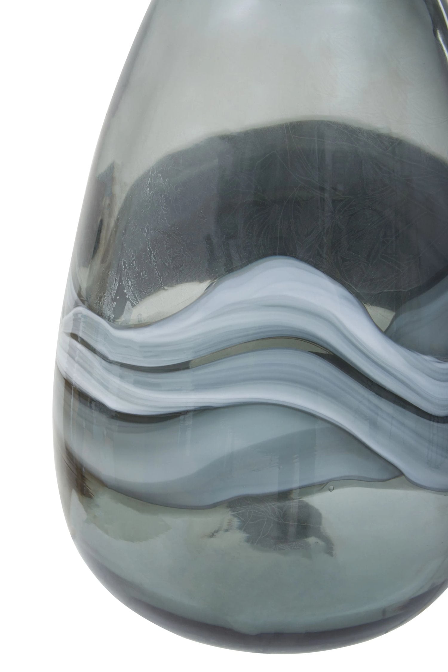 Whorl Medium Grey Swirl Design Glass Bottle Vase