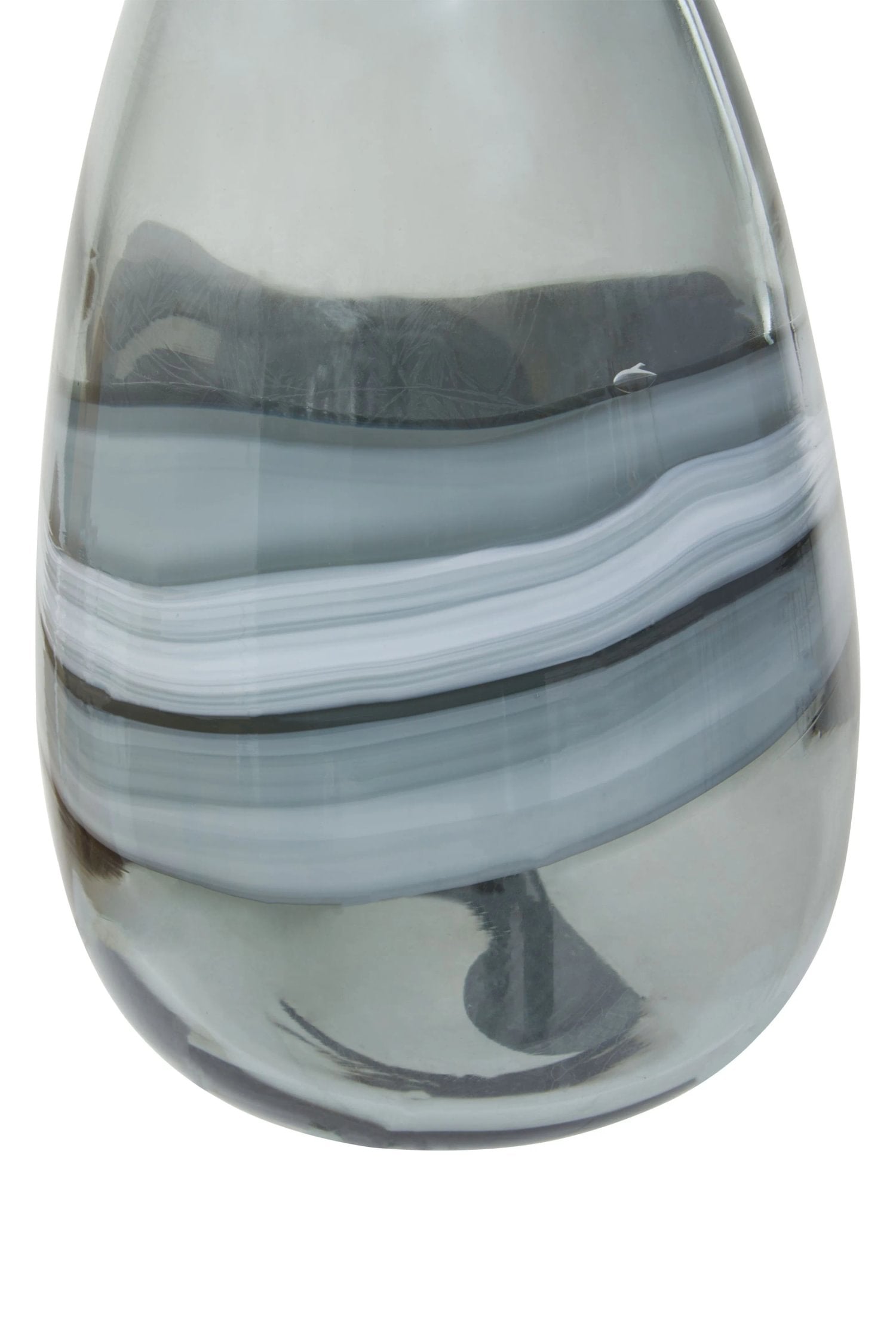 Whorl Medium Grey Swirl Design Glass Bottle Vase