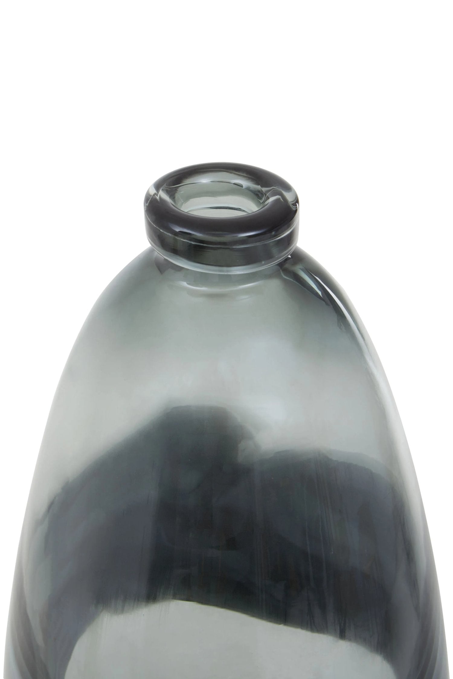 Whorl Large Grey Swirl Design Glass Bottle Vase
