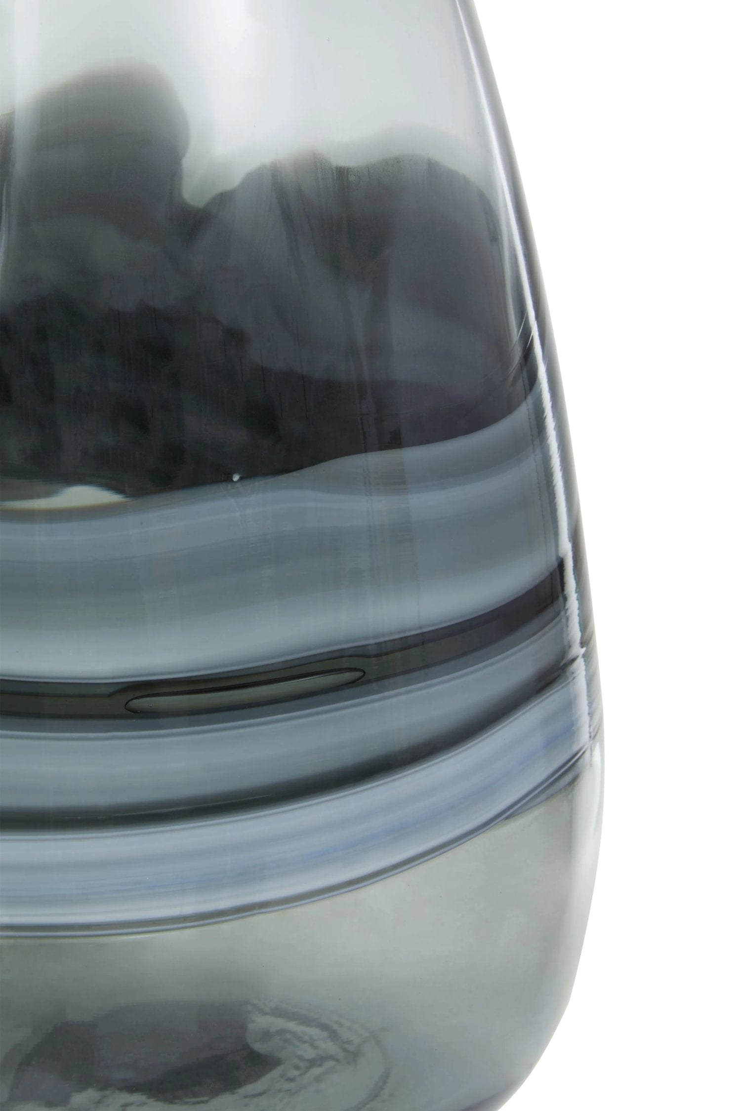 Whorl Large Grey Swirl Design Glass Bottle Vase