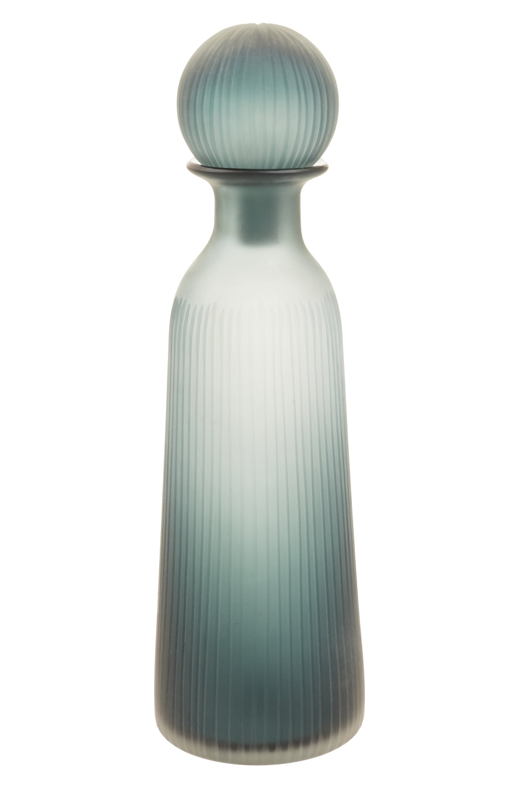 Camilla Frosted Blue Glass Bottle Vase | Large
