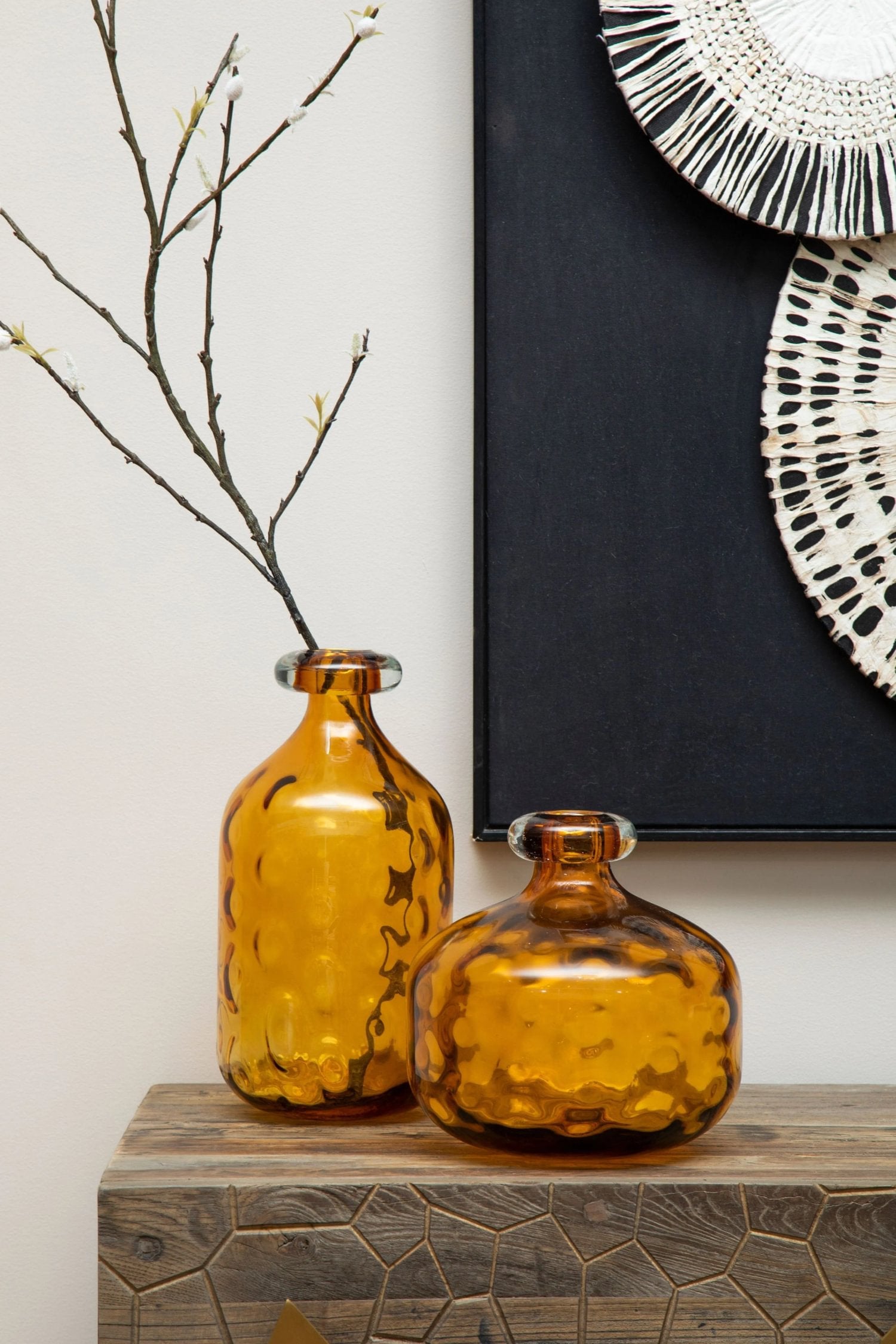 Amberley Amber Glass Bottle Vase