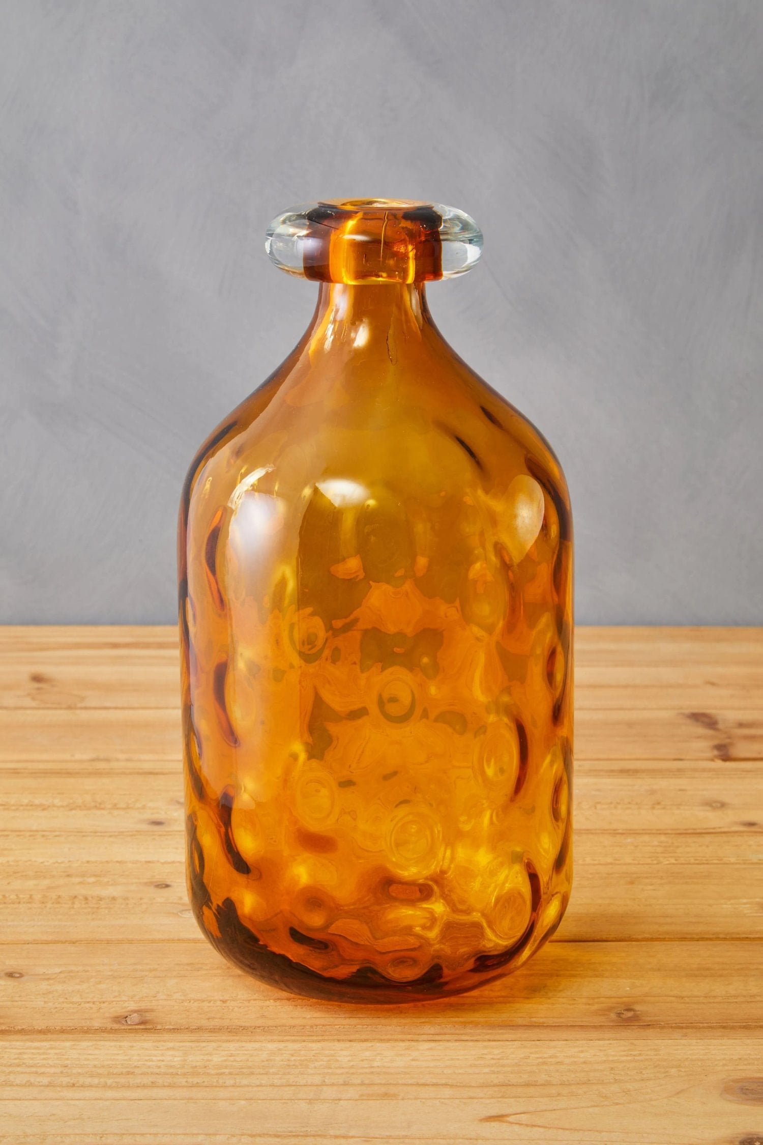 Amberley Amber Glass Bottle Vase