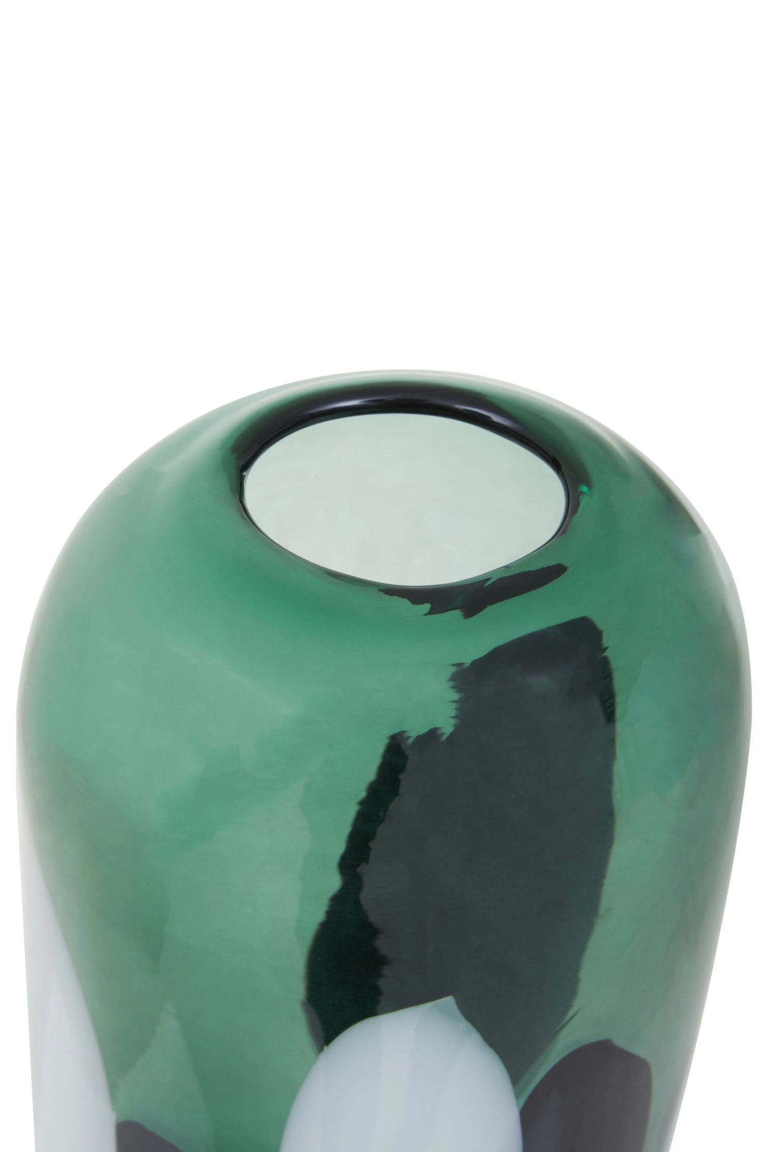 Aurelia Small Green Abstract Pattern Glass Vase