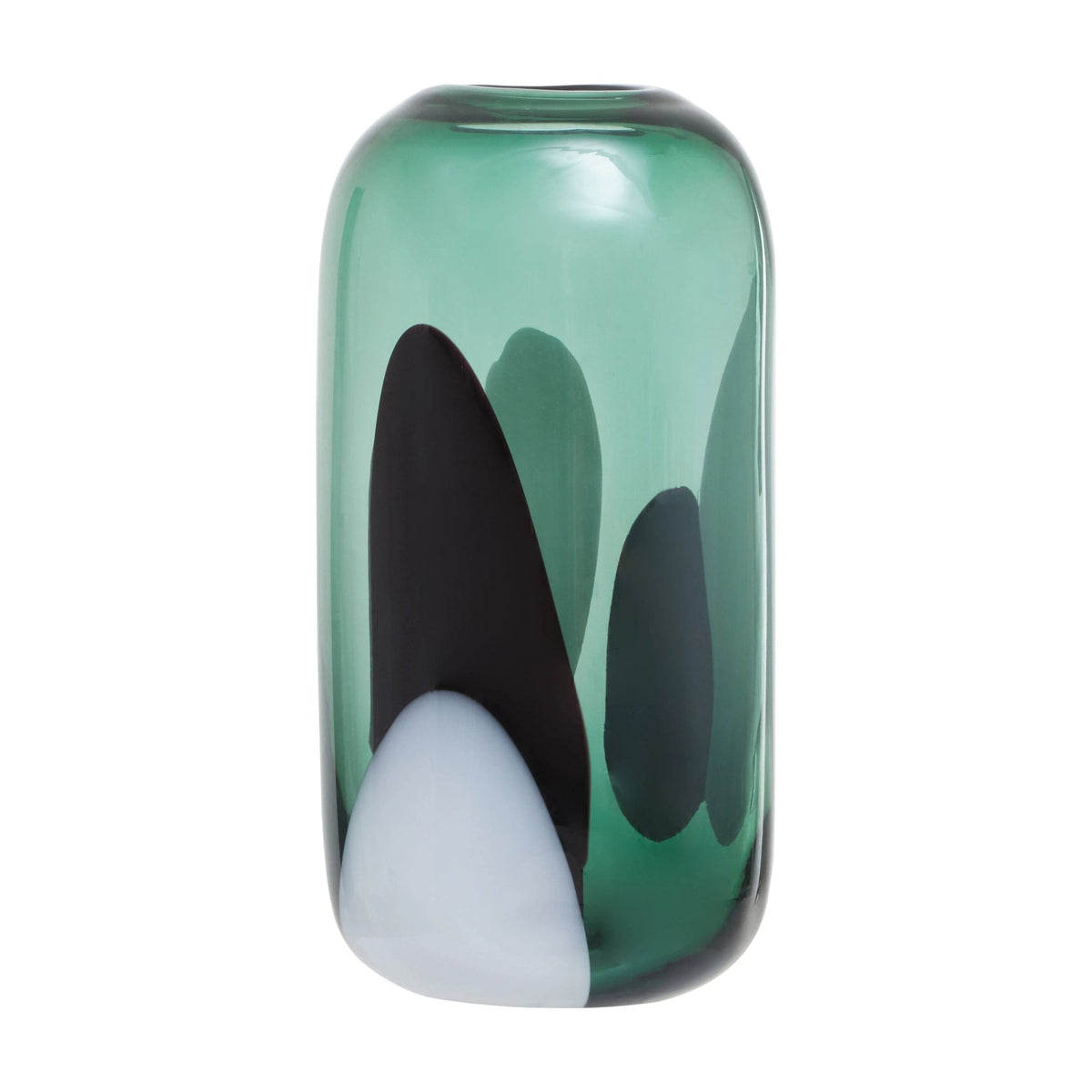 Aurelia Small Green Abstract Pattern Glass Vase