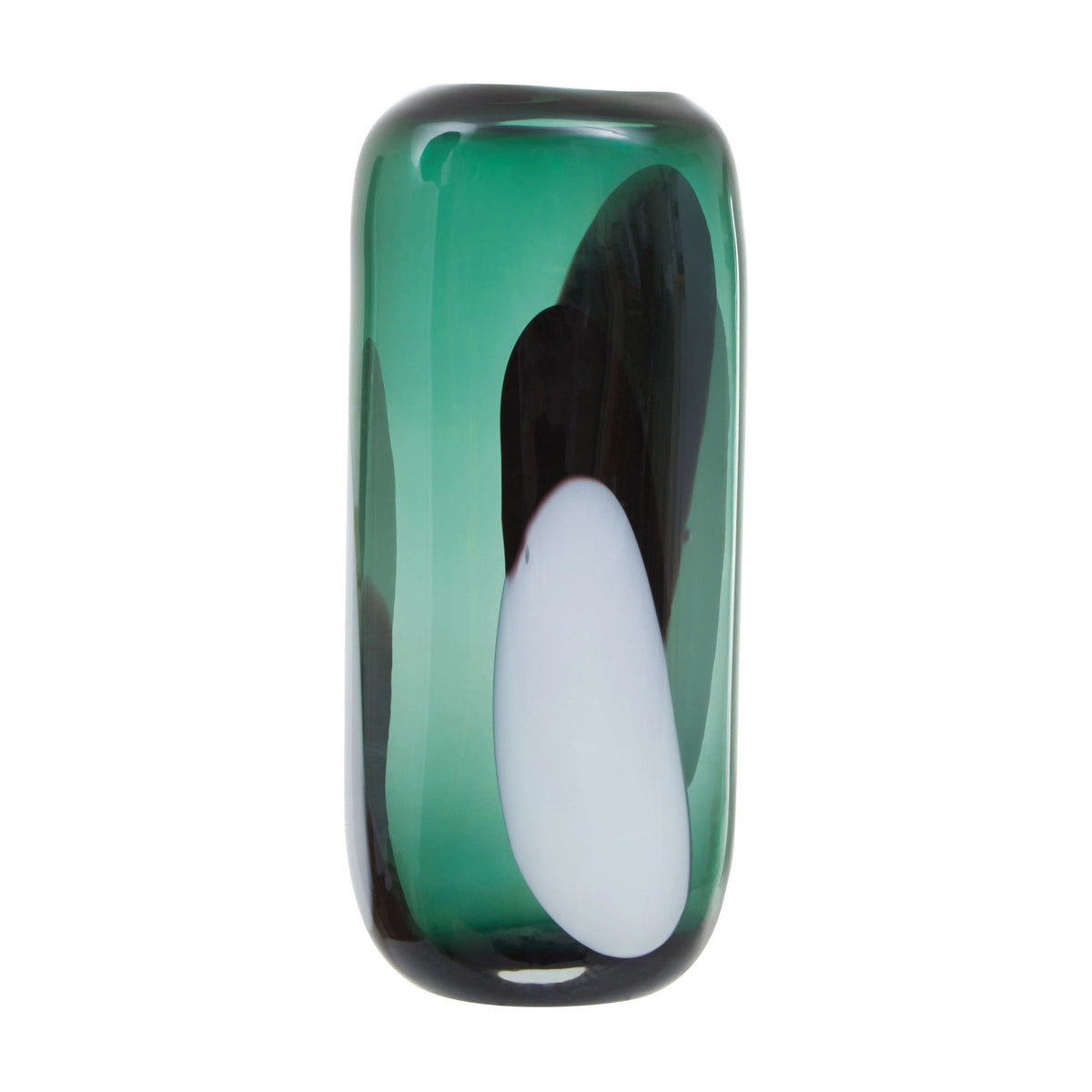 Aurelia Large Green Abstract Pattern Glass Vase