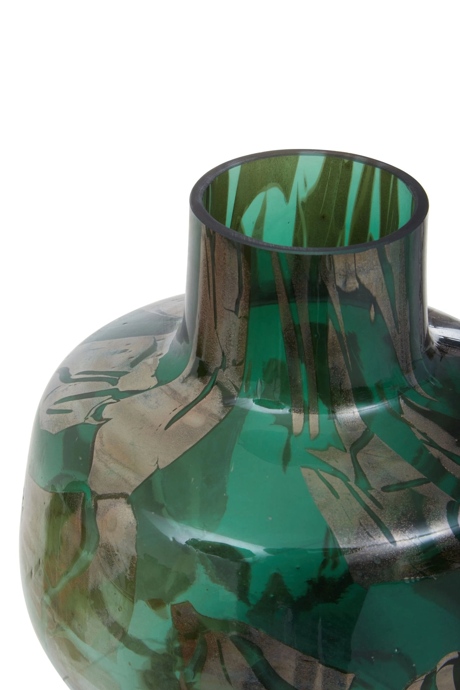 Alchemy Small Green & Gold Glass Vase