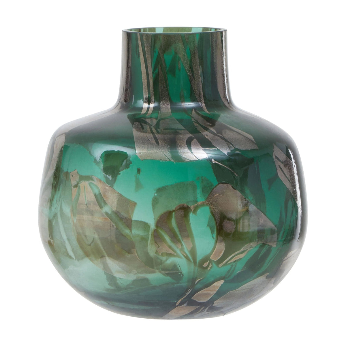Alchemy Small Green & Gold Glass Vase