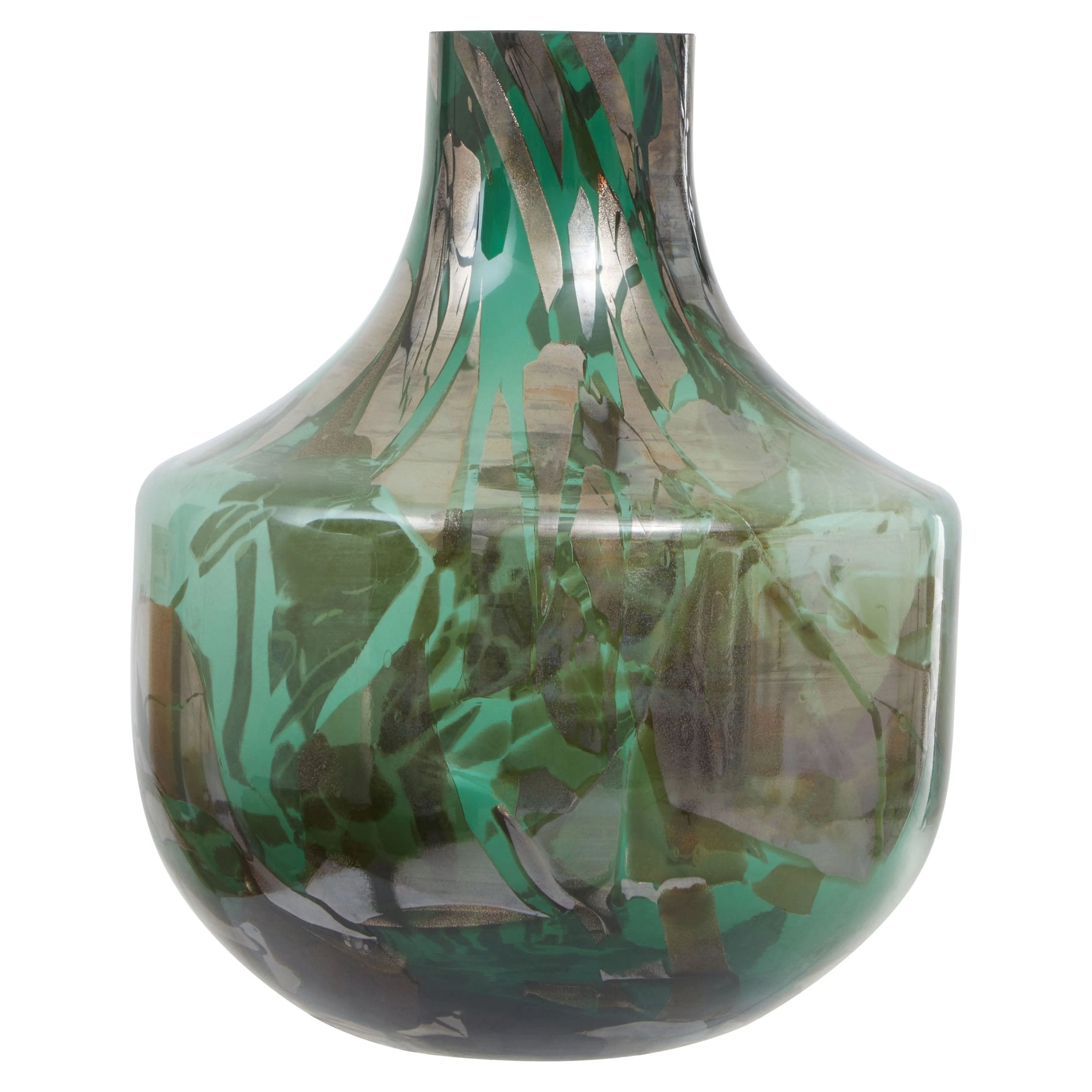 Alchemy Large Green & Gold Glass Vase