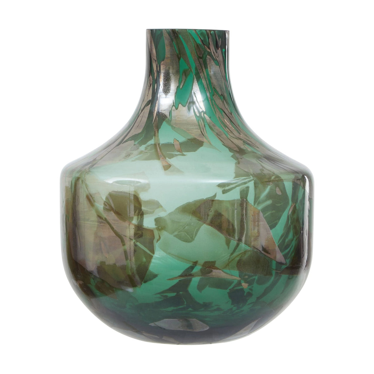 Alchemy Large Green & Gold Glass Vase