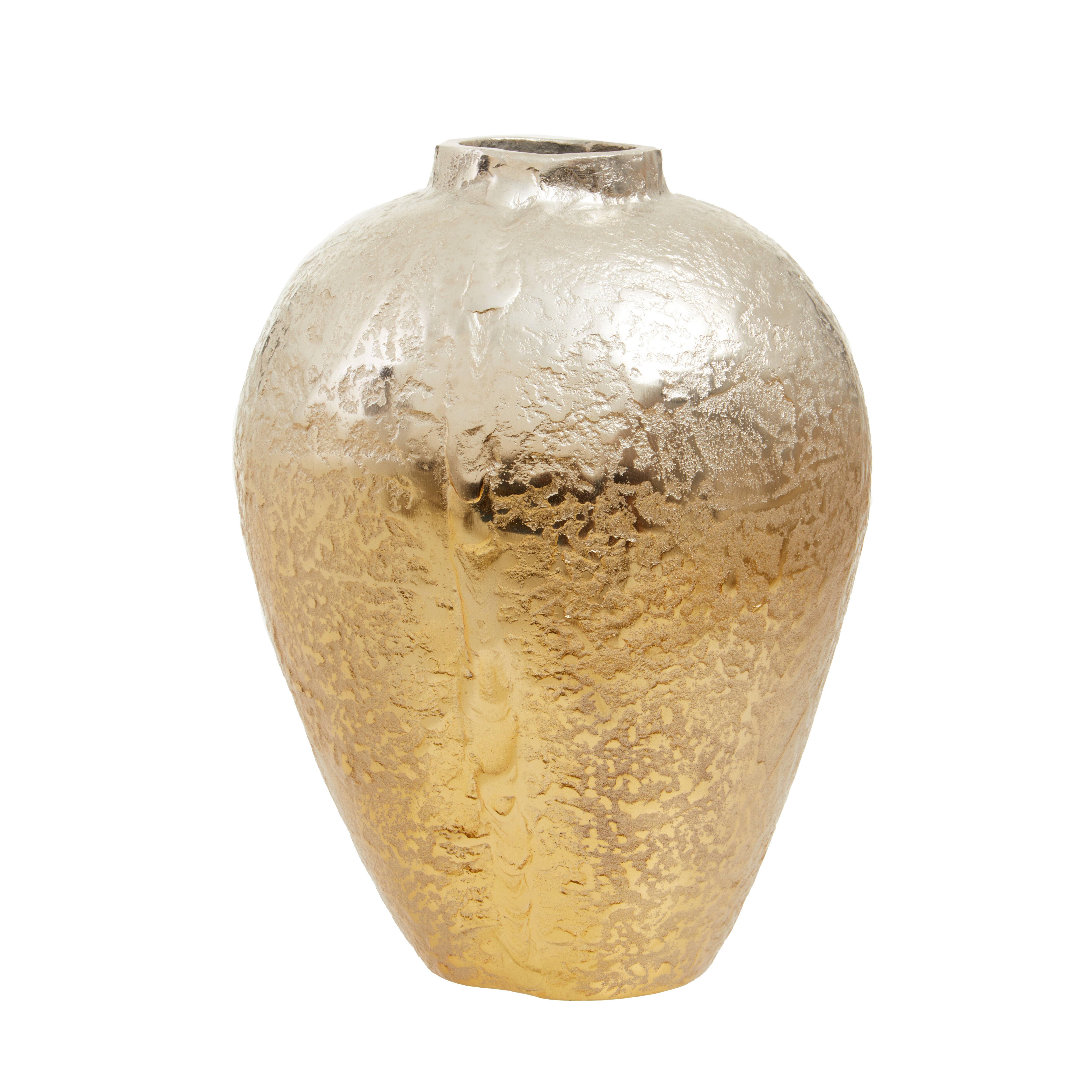 Acero Ombre Silver & Gold Finish Vase | Small