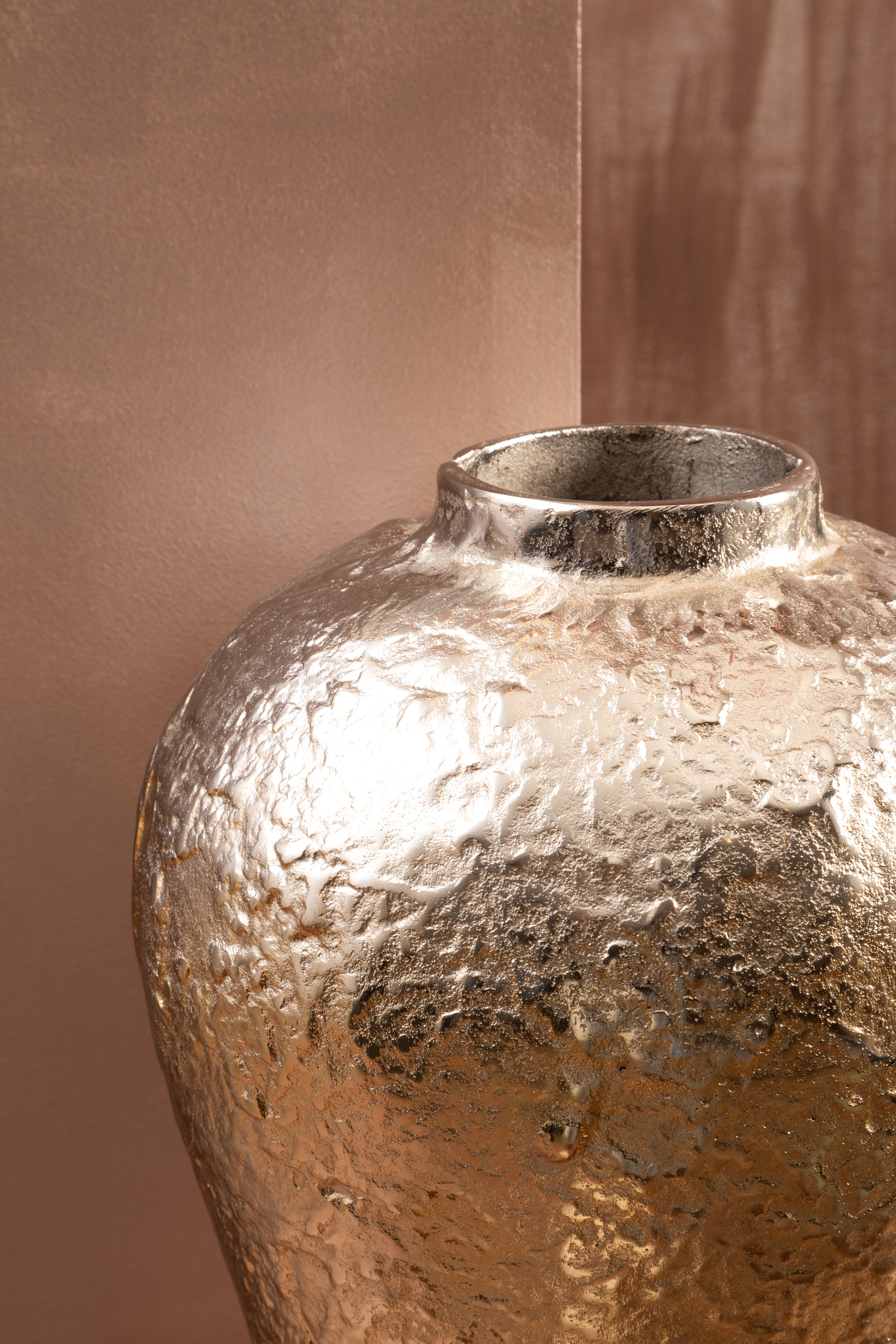 Acero Ombre Silver & Gold Finish Vase | Large
