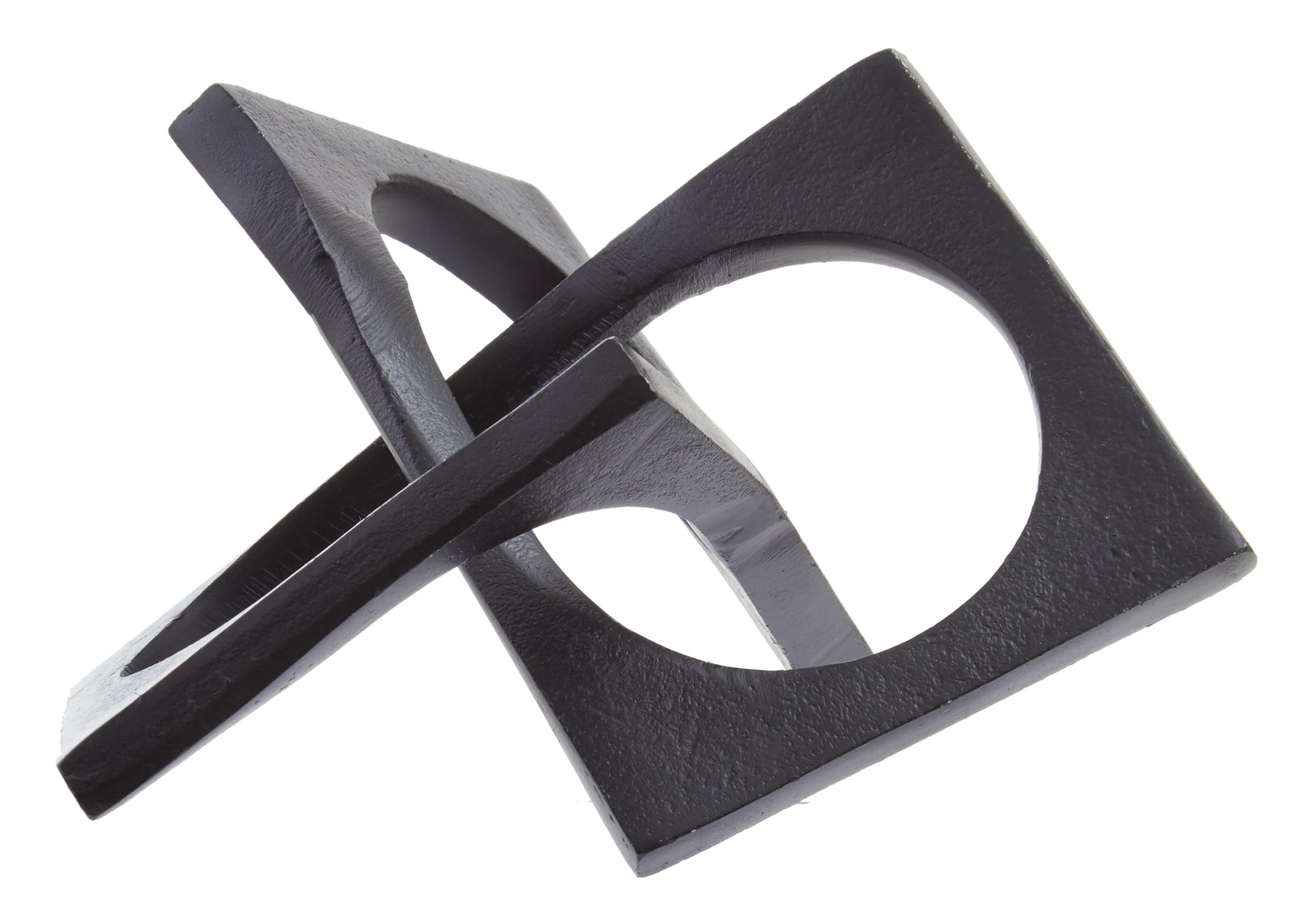 Addison Art Deco Black Metal Interlocking Sculpture