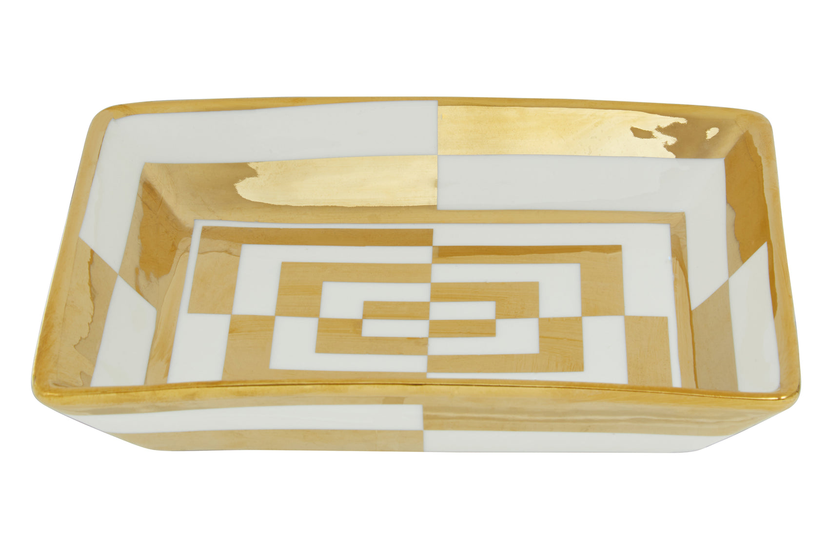 Torello White & Gold Ceramic Dish