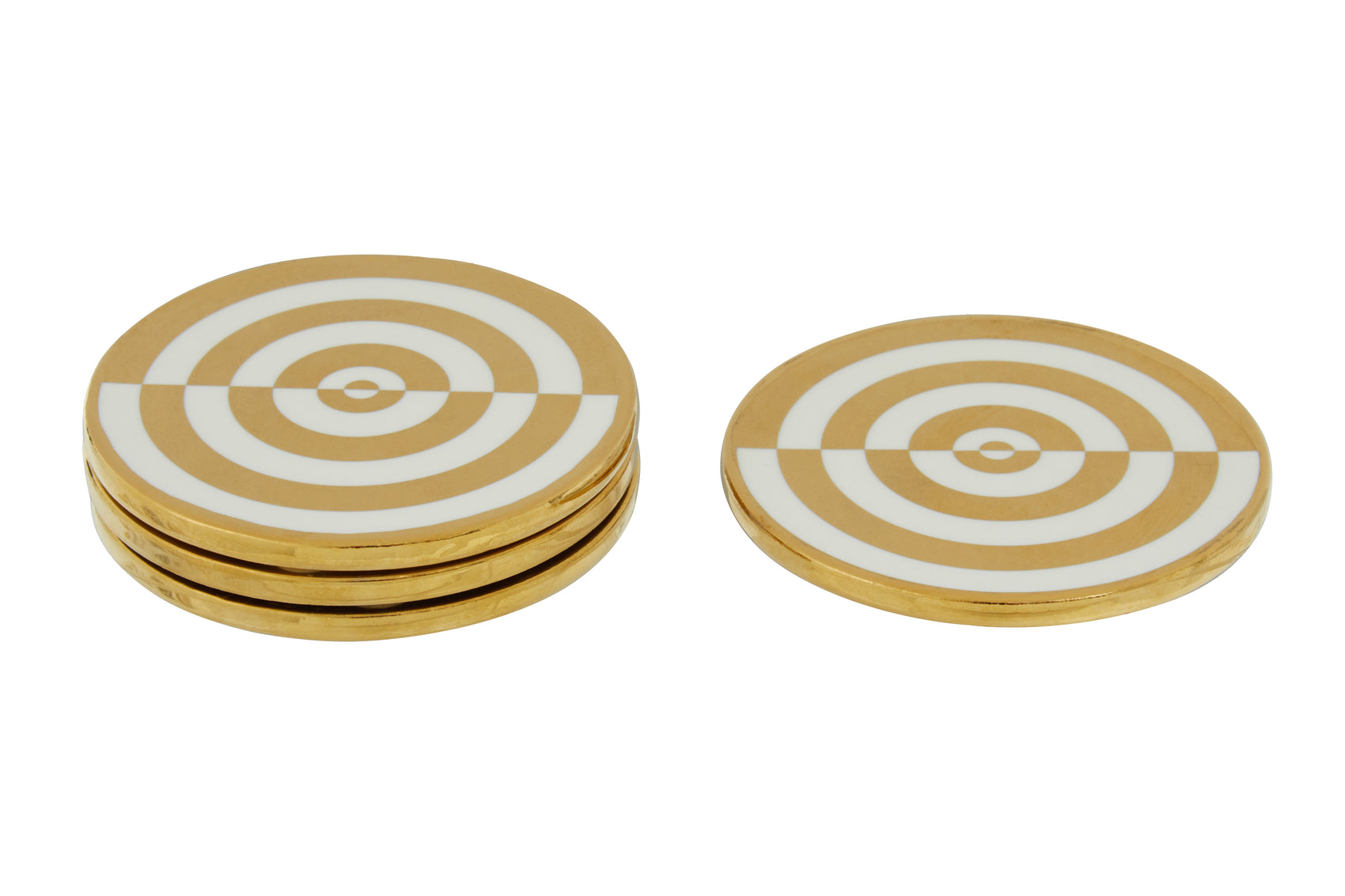 Torello Gold & White Set Of Four Coasters