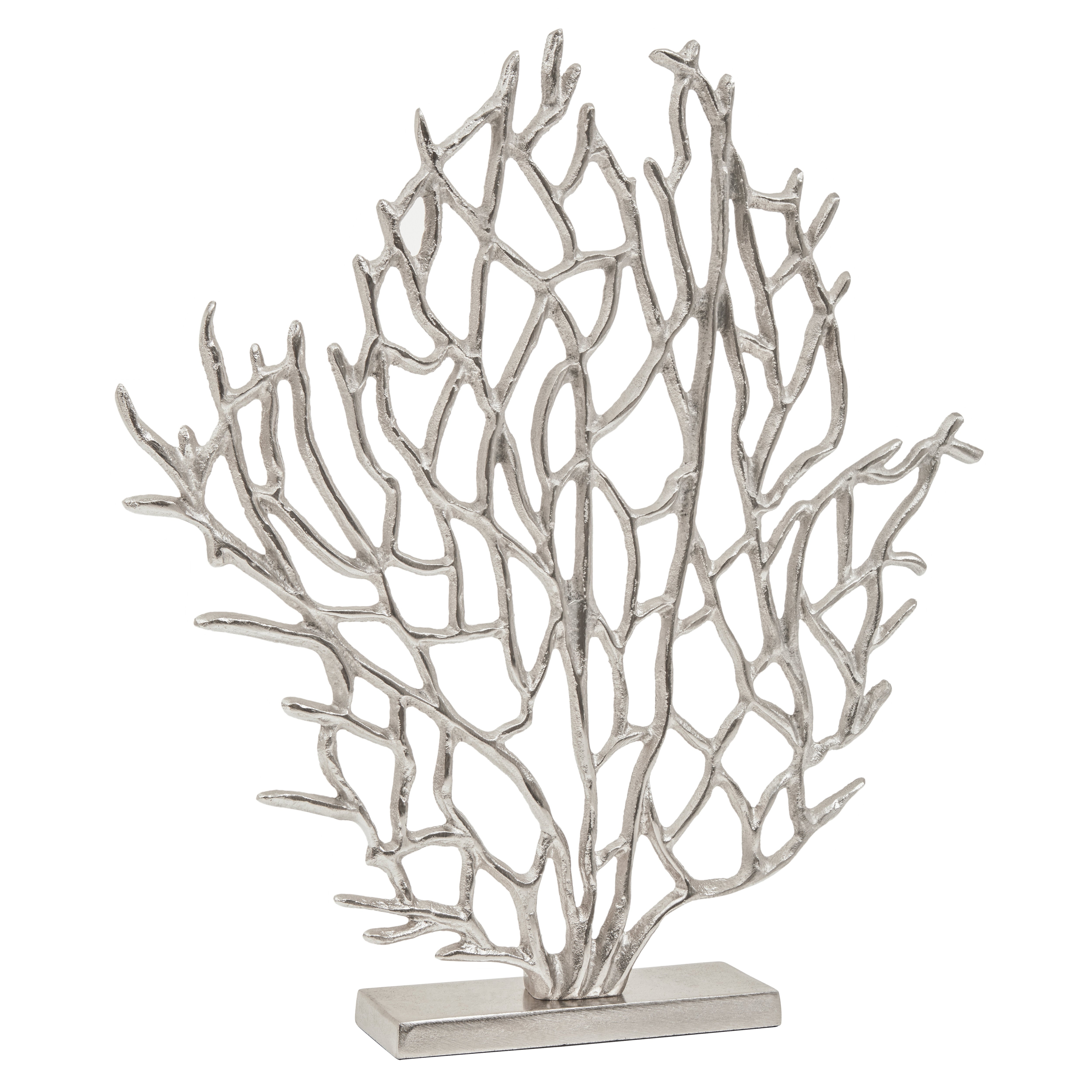 Addison Silver Nickel Finish Coral Sculpture | Small