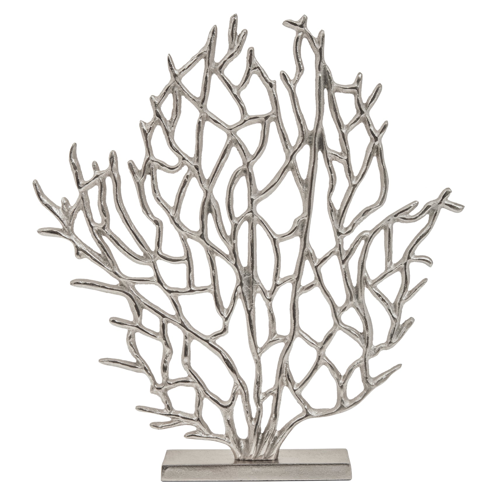 Addison Silver Nickel Finish Coral Sculpture | Small