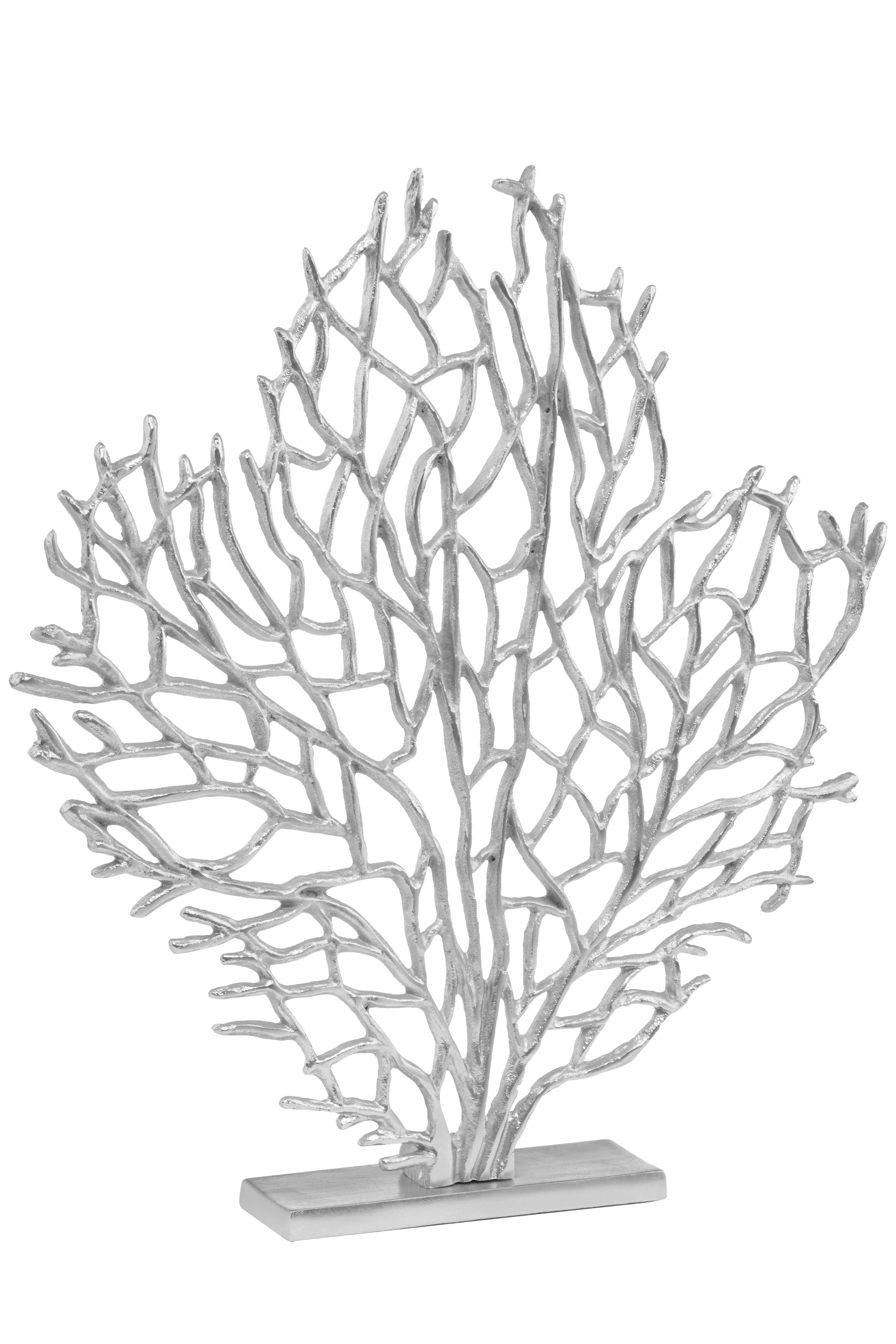 Addison Silver Nickel Finish Coral Sculpture | Large