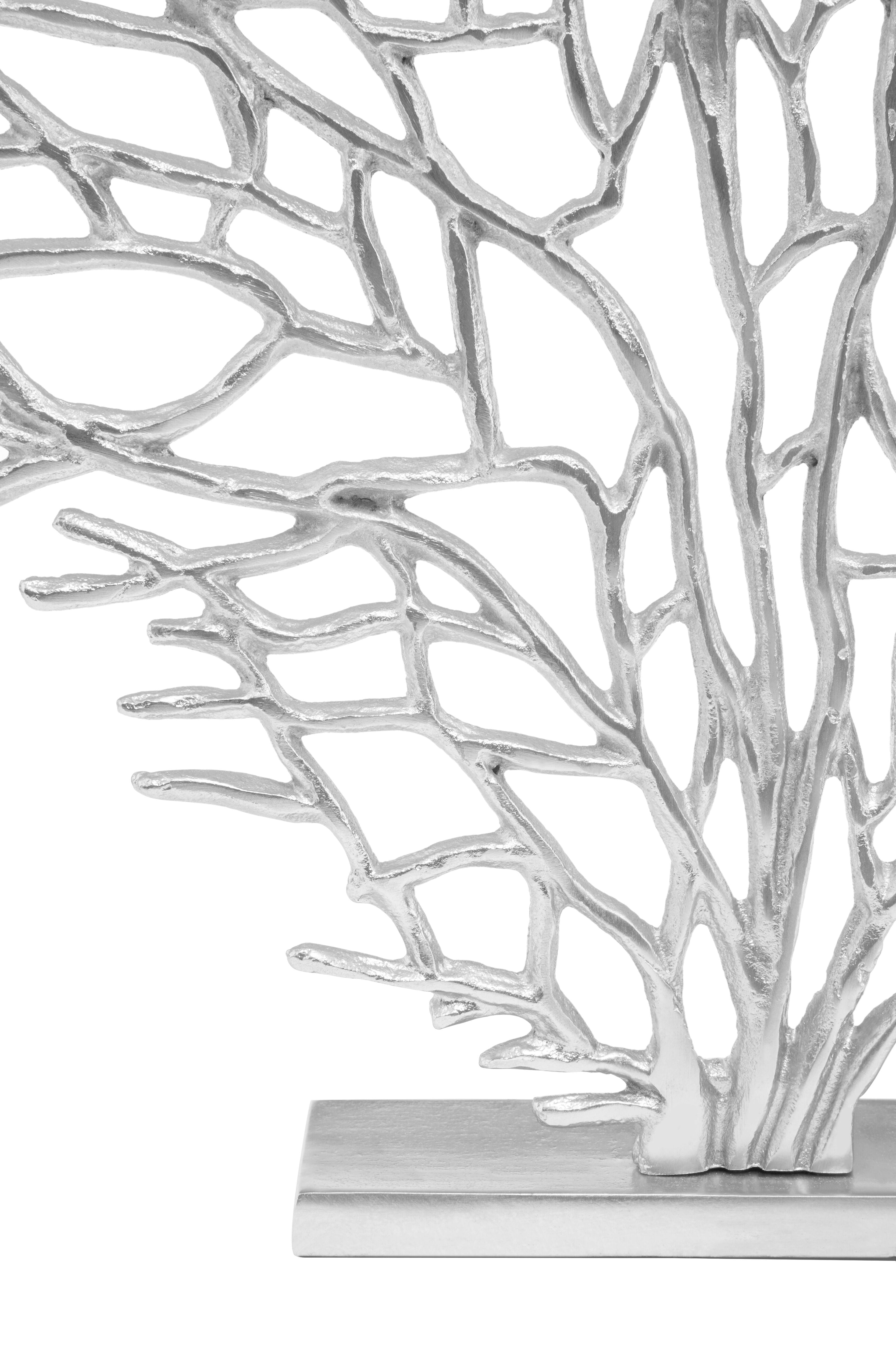 Addison Silver Nickel Finish Coral Sculpture | Large