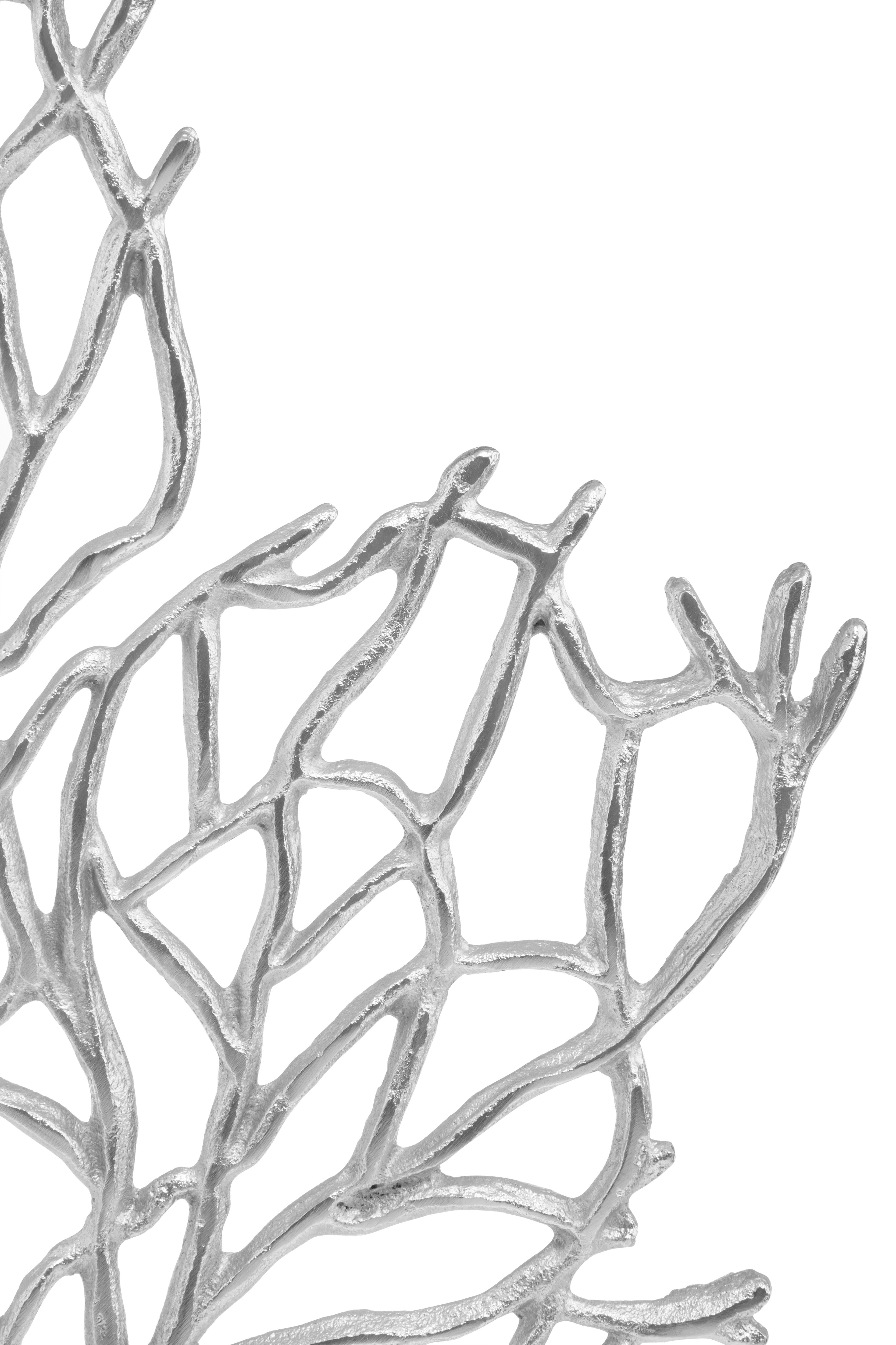 Addison Silver Nickel Finish Coral Sculpture | Large
