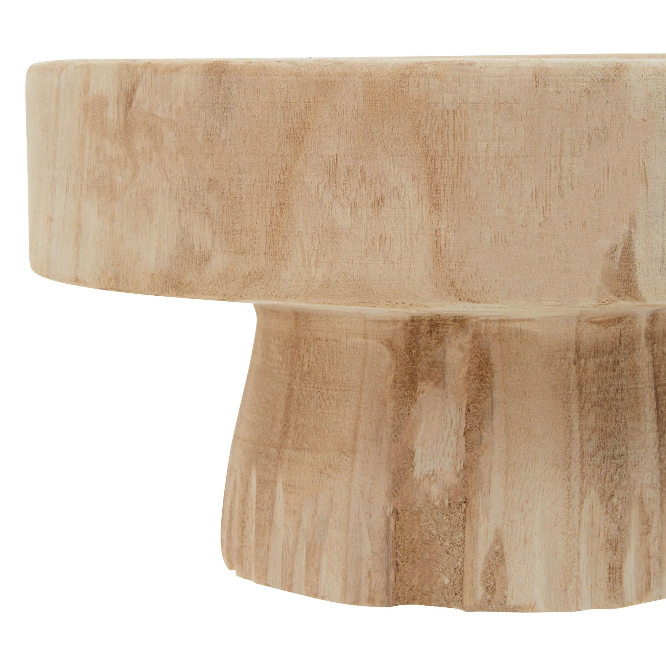 Woodland Natural Paulownia Wood Engraved Round Bowl