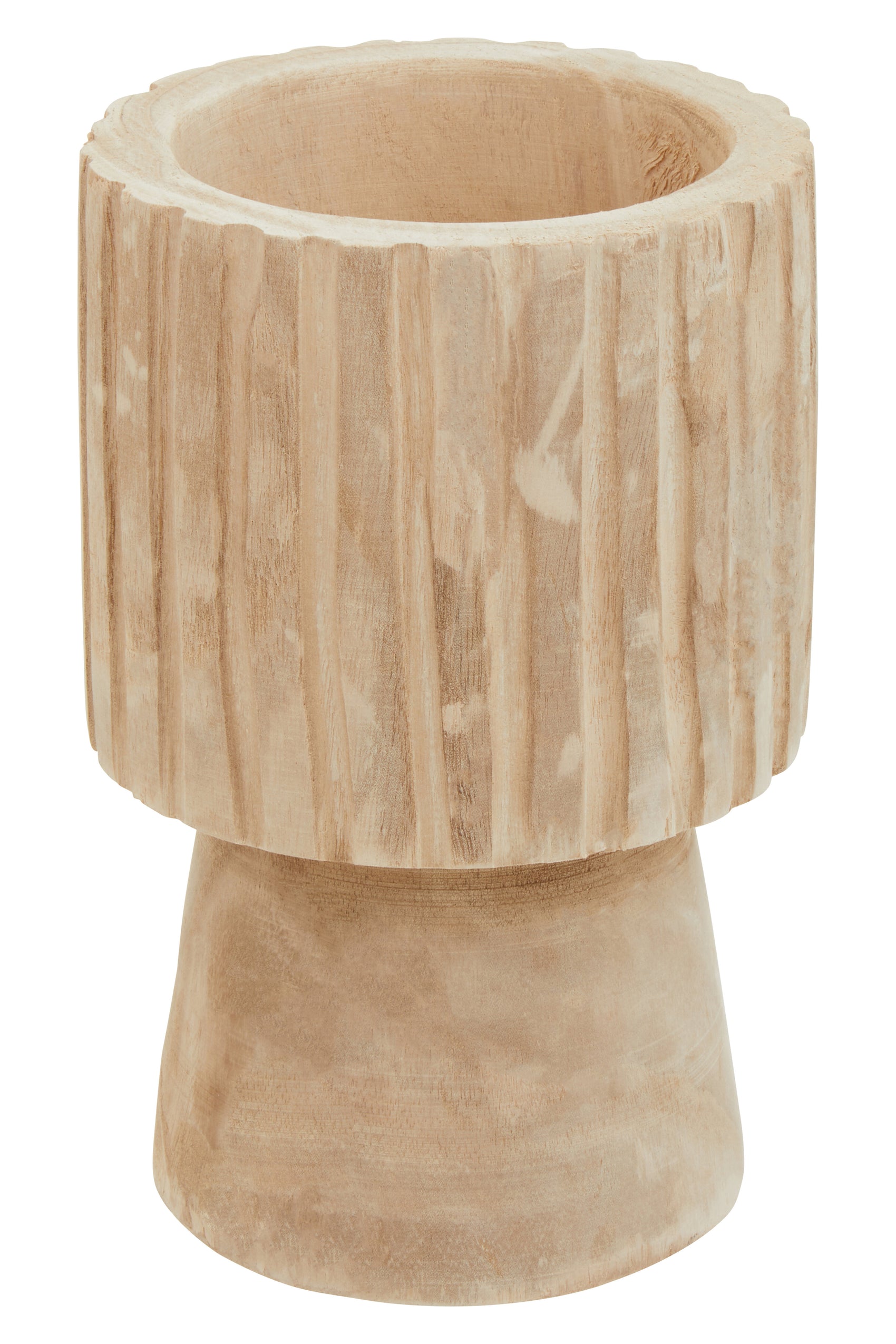 Harmony Carved Paulownia Wood Vase