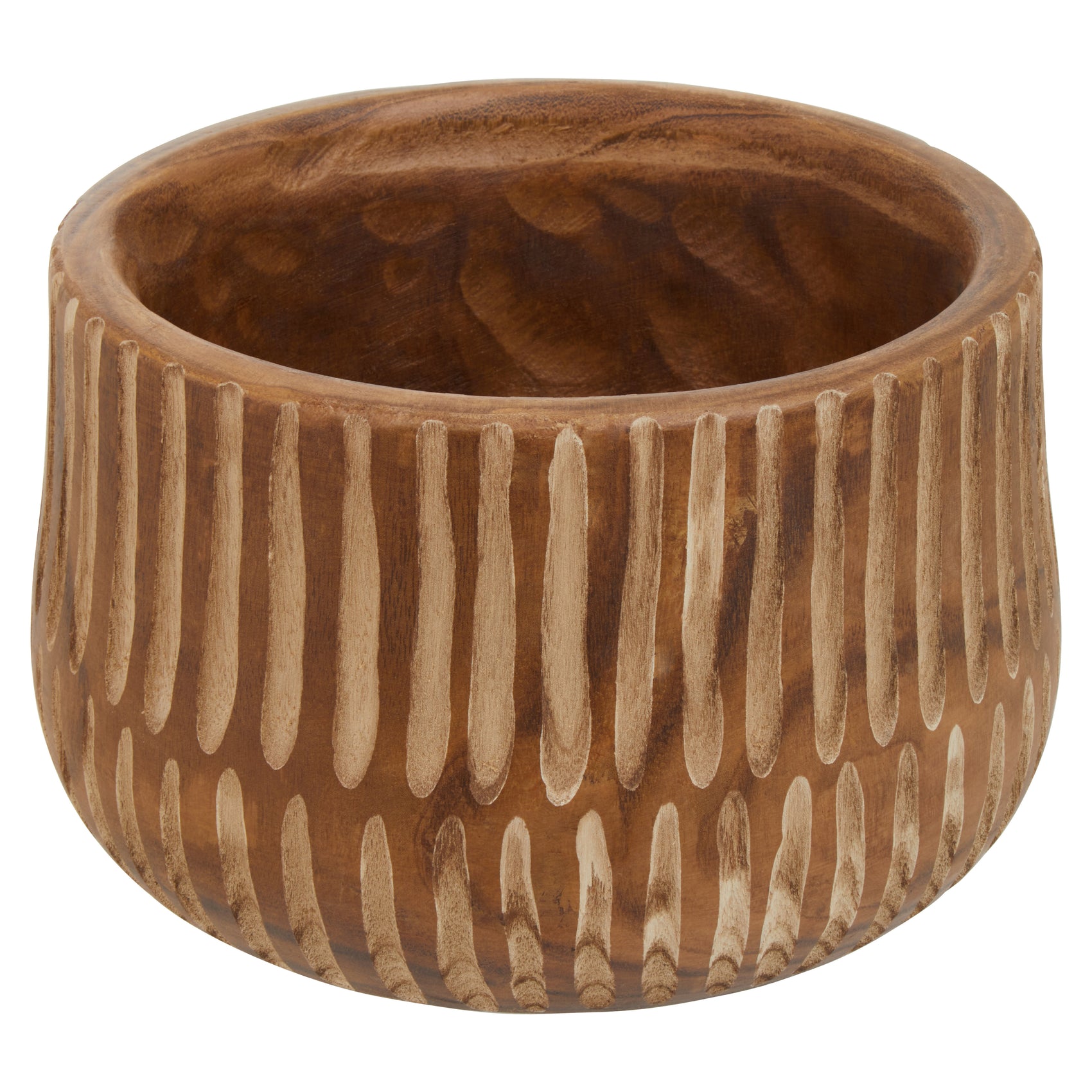 Harmony Carved Rustic Paulownia Wood Planter