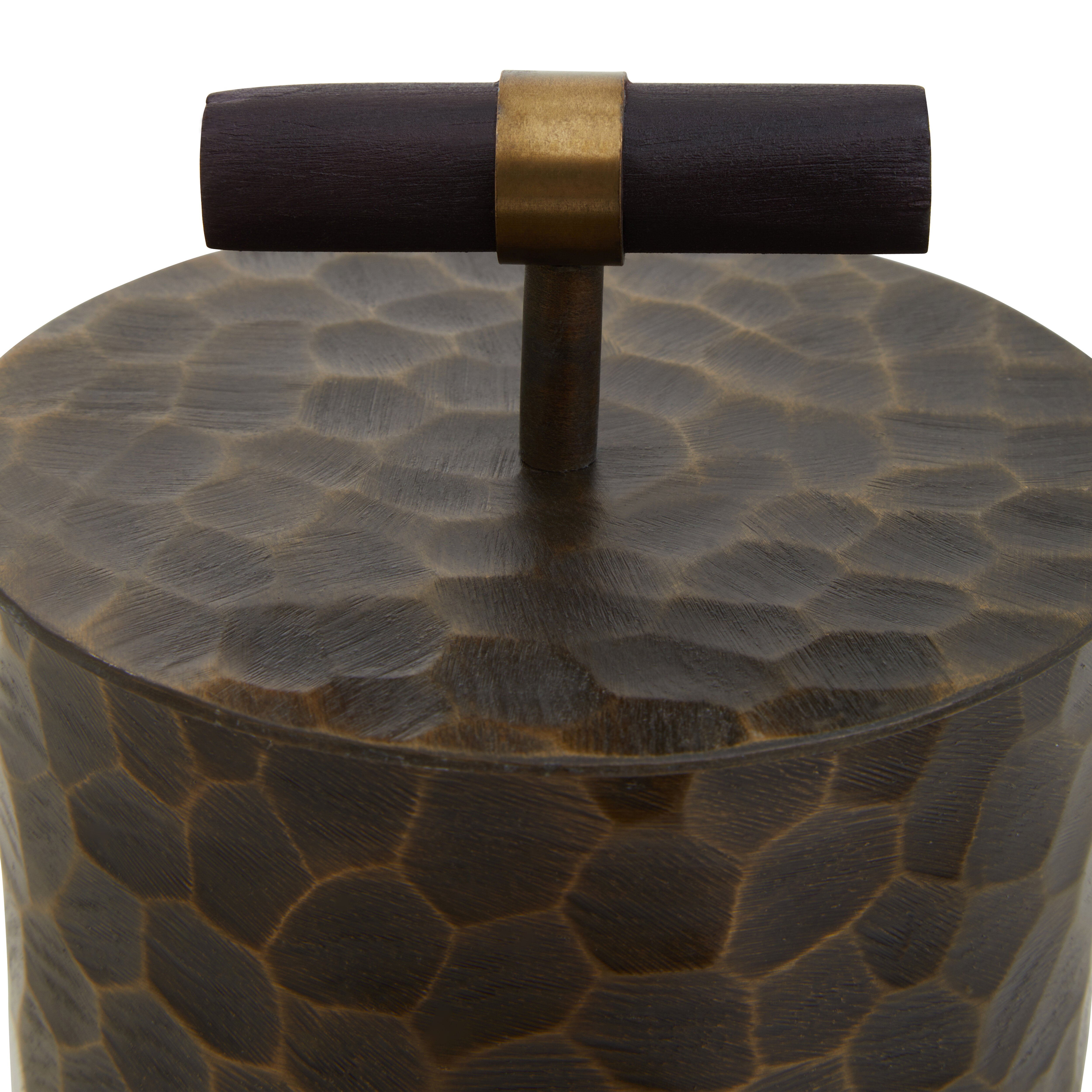 Koby Hammered Antique Gold Trinket Box | Small