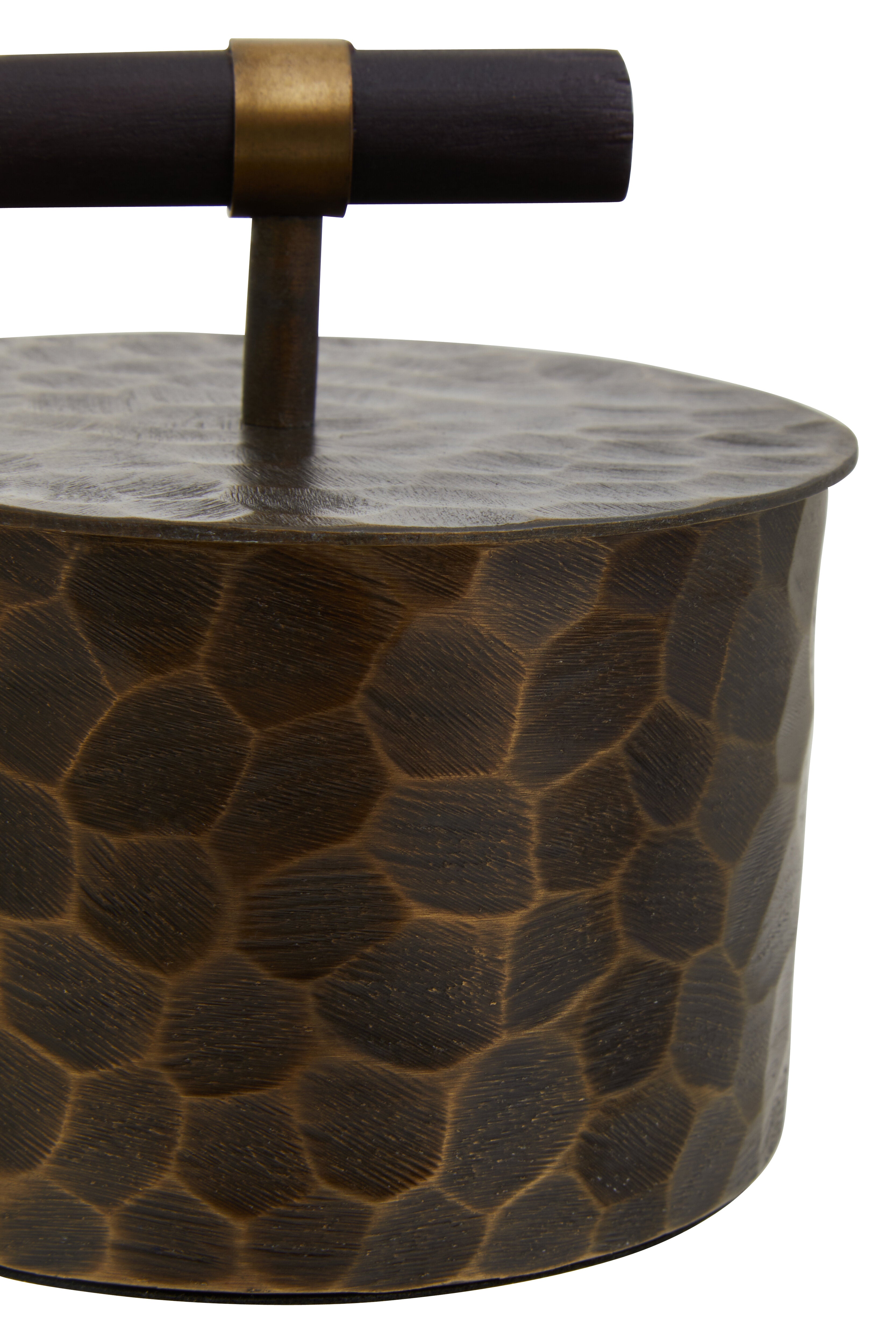 Koby Hammered Antique Gold Trinket Box | Small