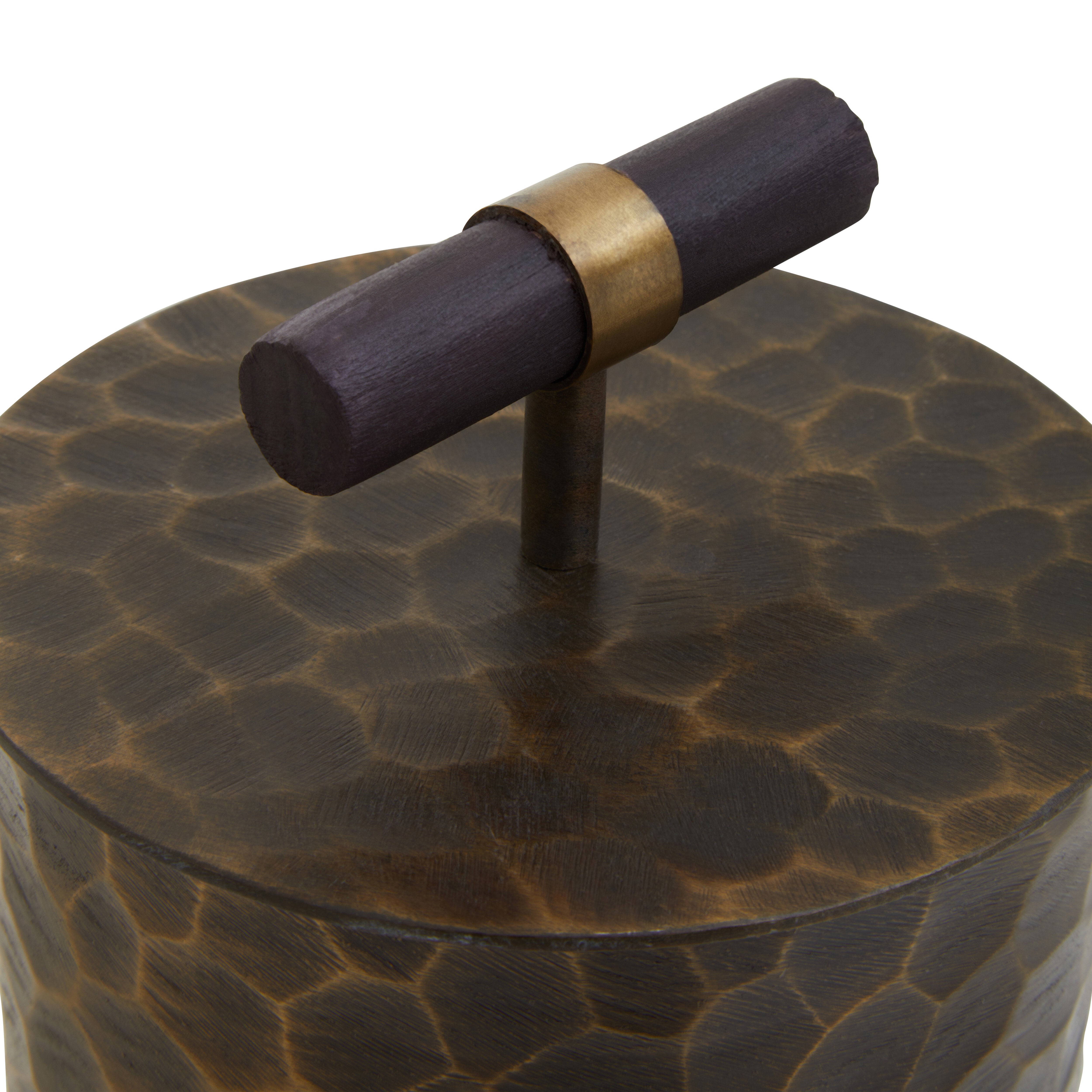 Koby Hammered Antique Gold Trinket Box | Small