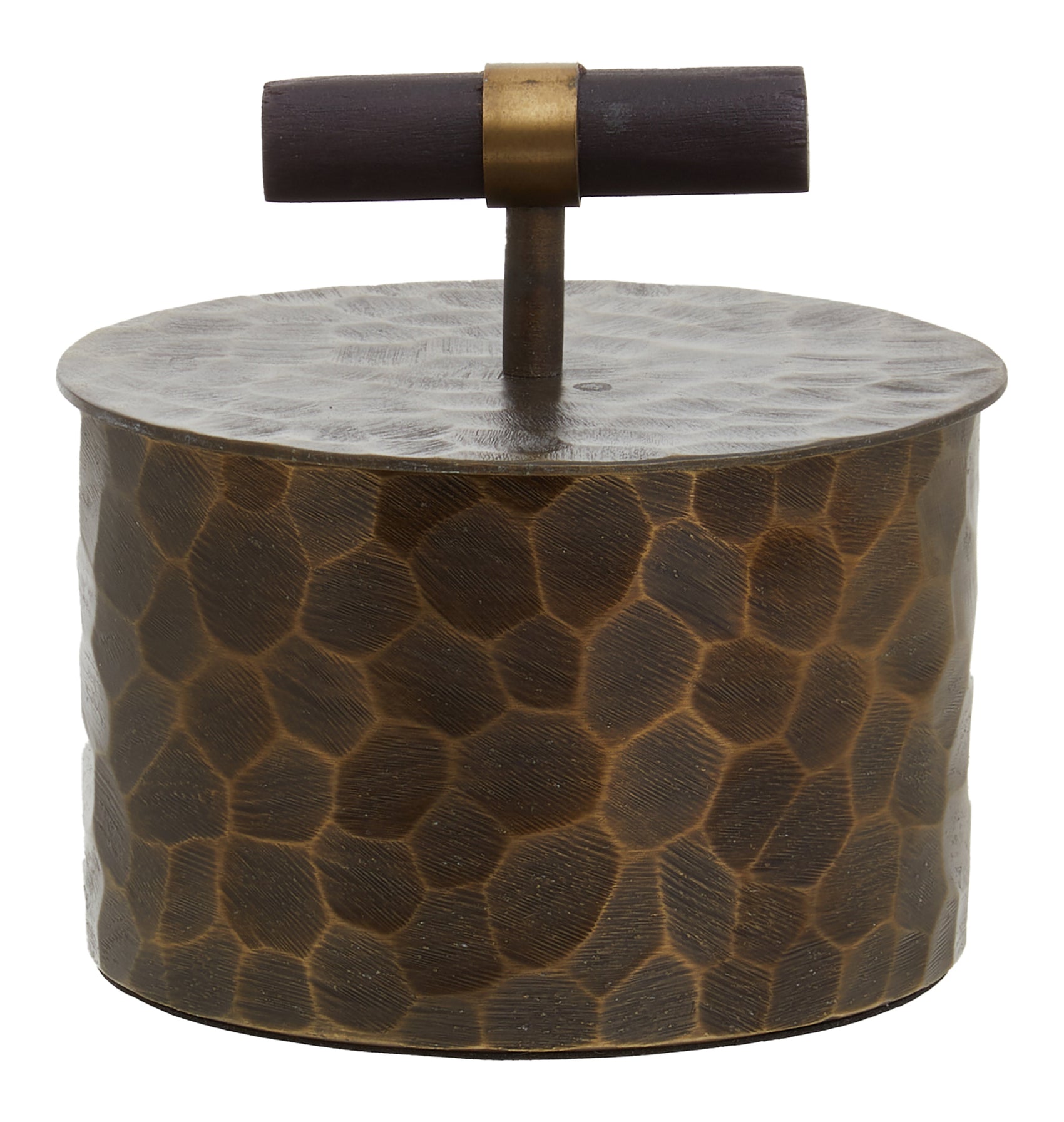 Koby Hammered Antique Gold Trinket Box | Small