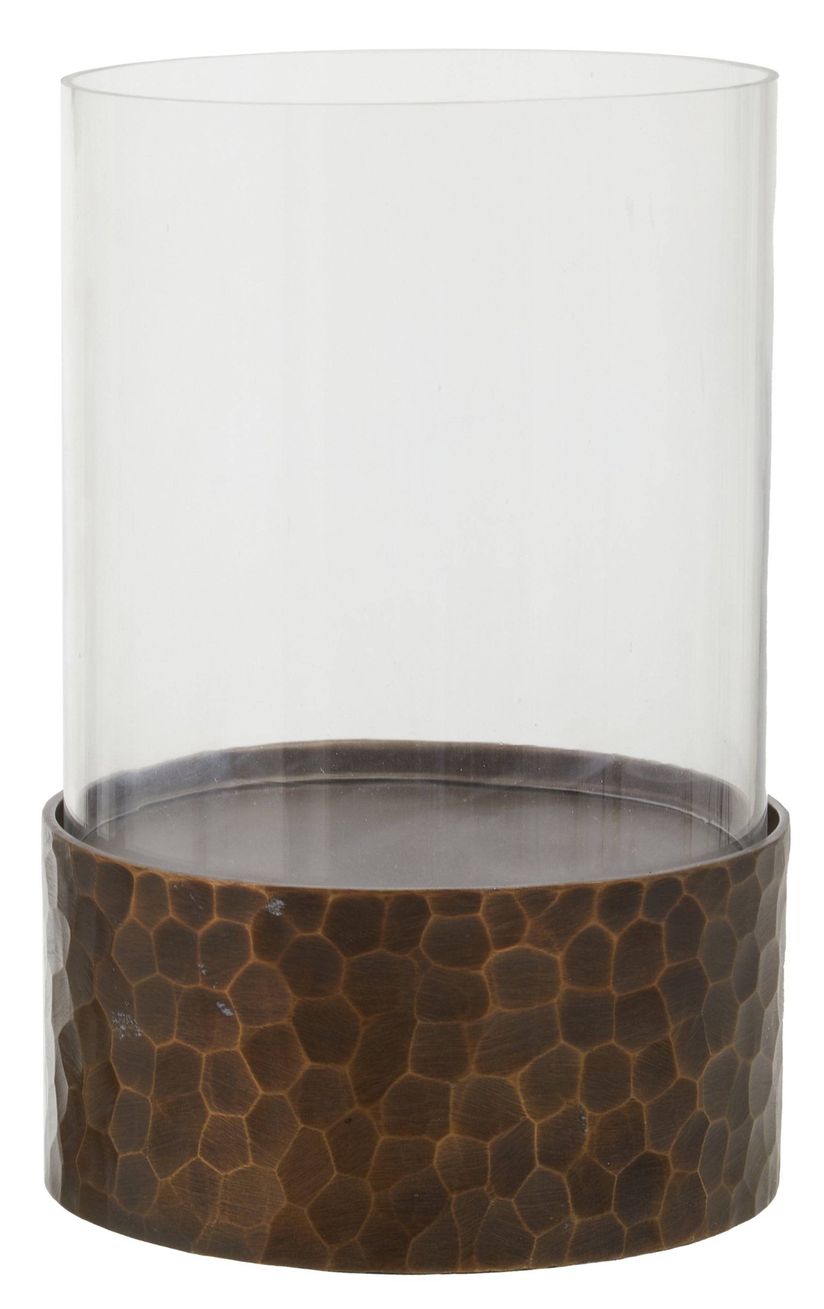 Koby Hammered Antique Gold Candle Holder | Small