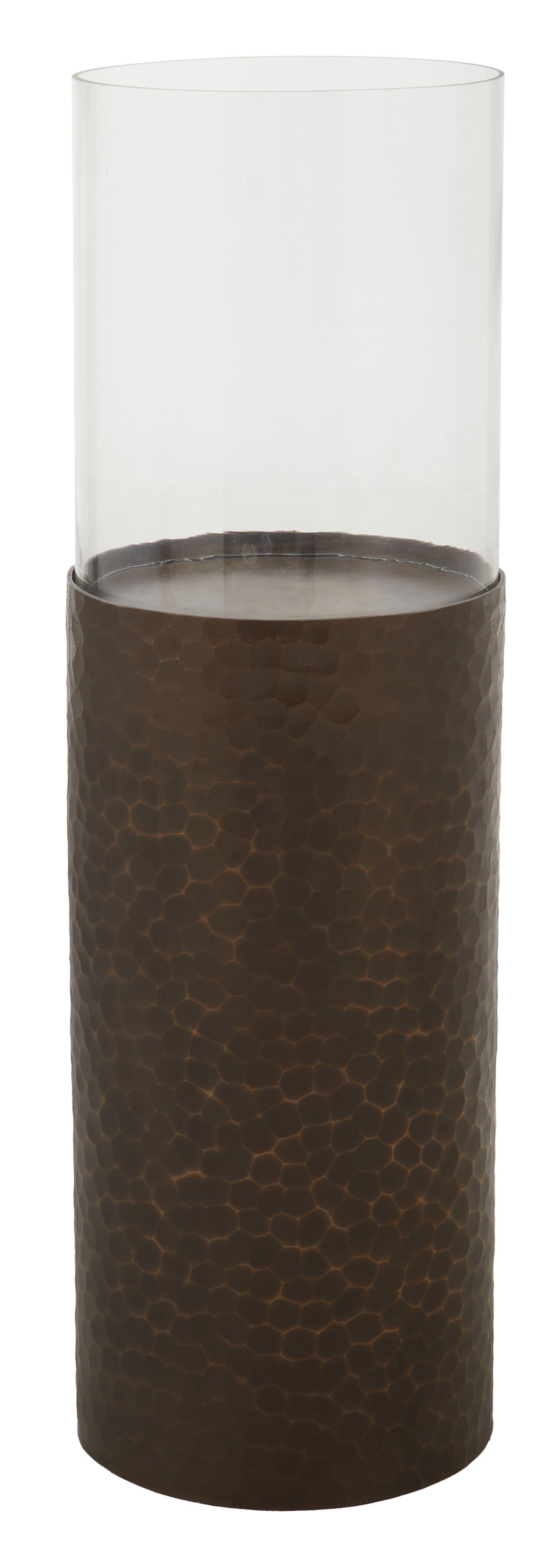 Koby Hammered Antique Gold Floor Standing Hurricane Candle Holder 98cm