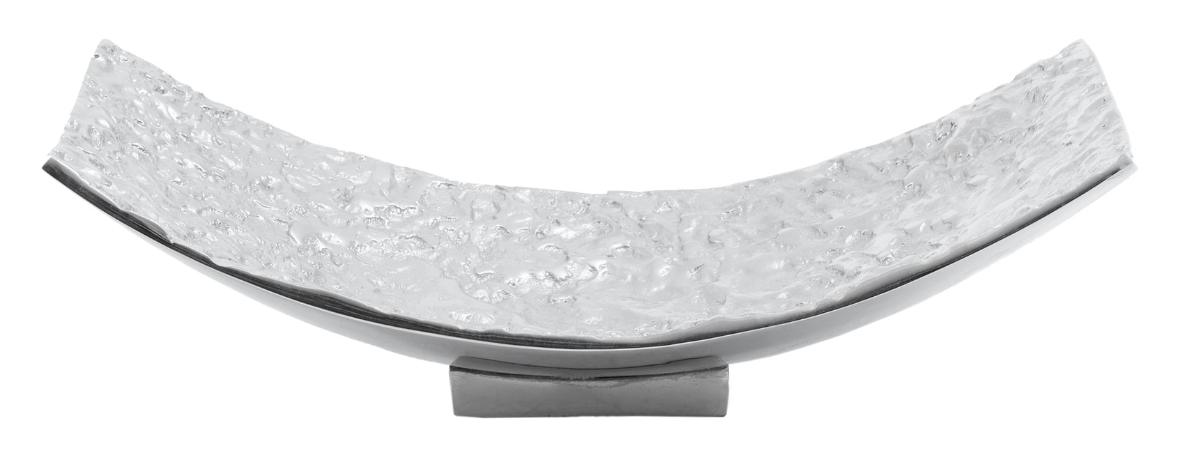 Koby Textured Silver Curved Dish