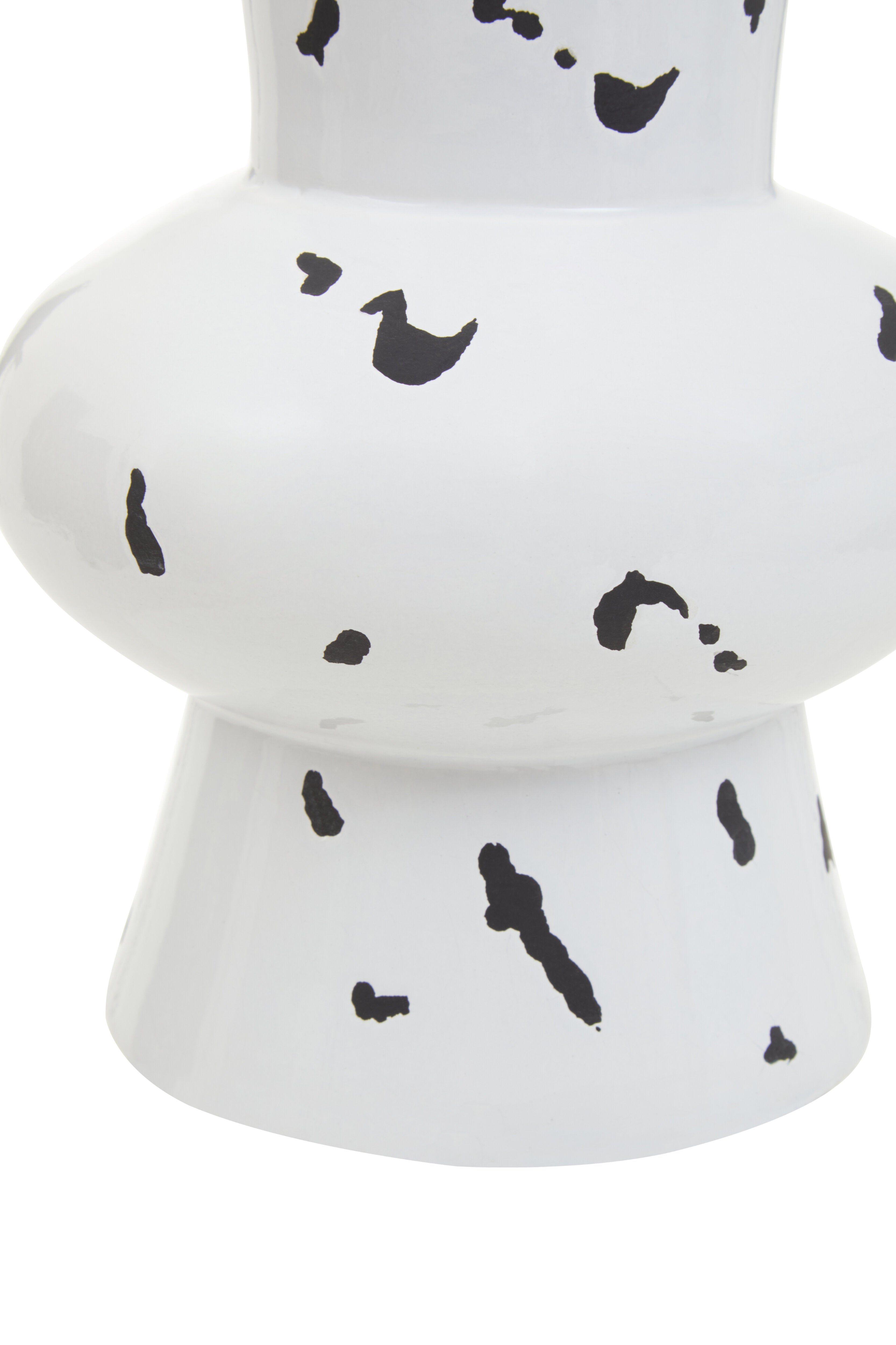 Alston Geometric White & Black Ceramic Vase | Large