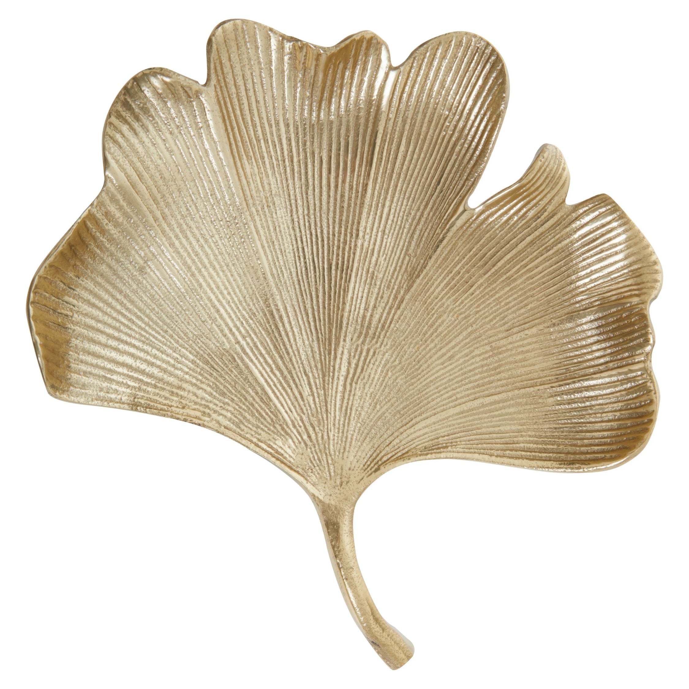 Atelier Large Antique Gold Finish Aluminium Ginkgo Dish