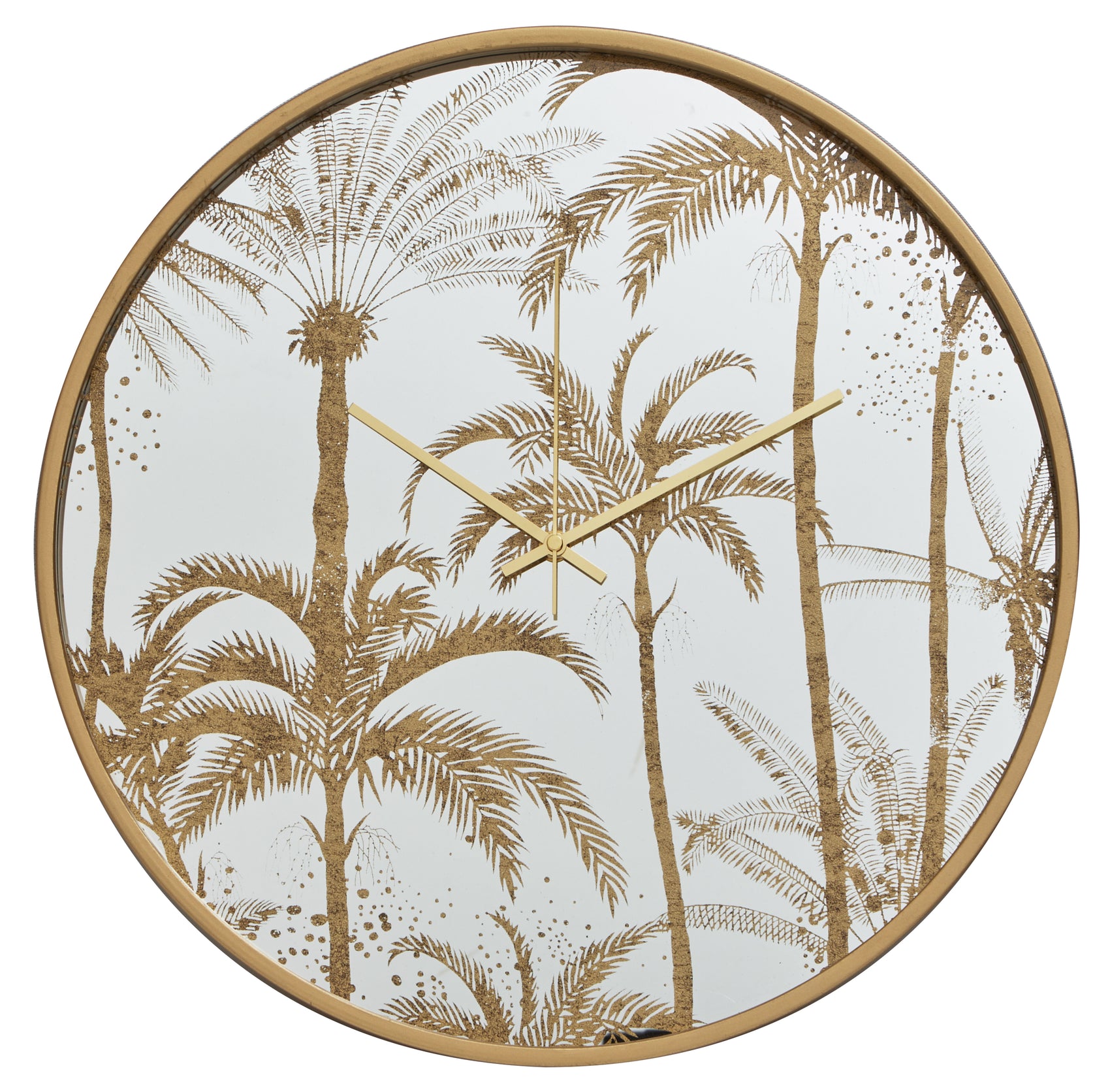 Dolce Botanical Gold Round Wall Clock