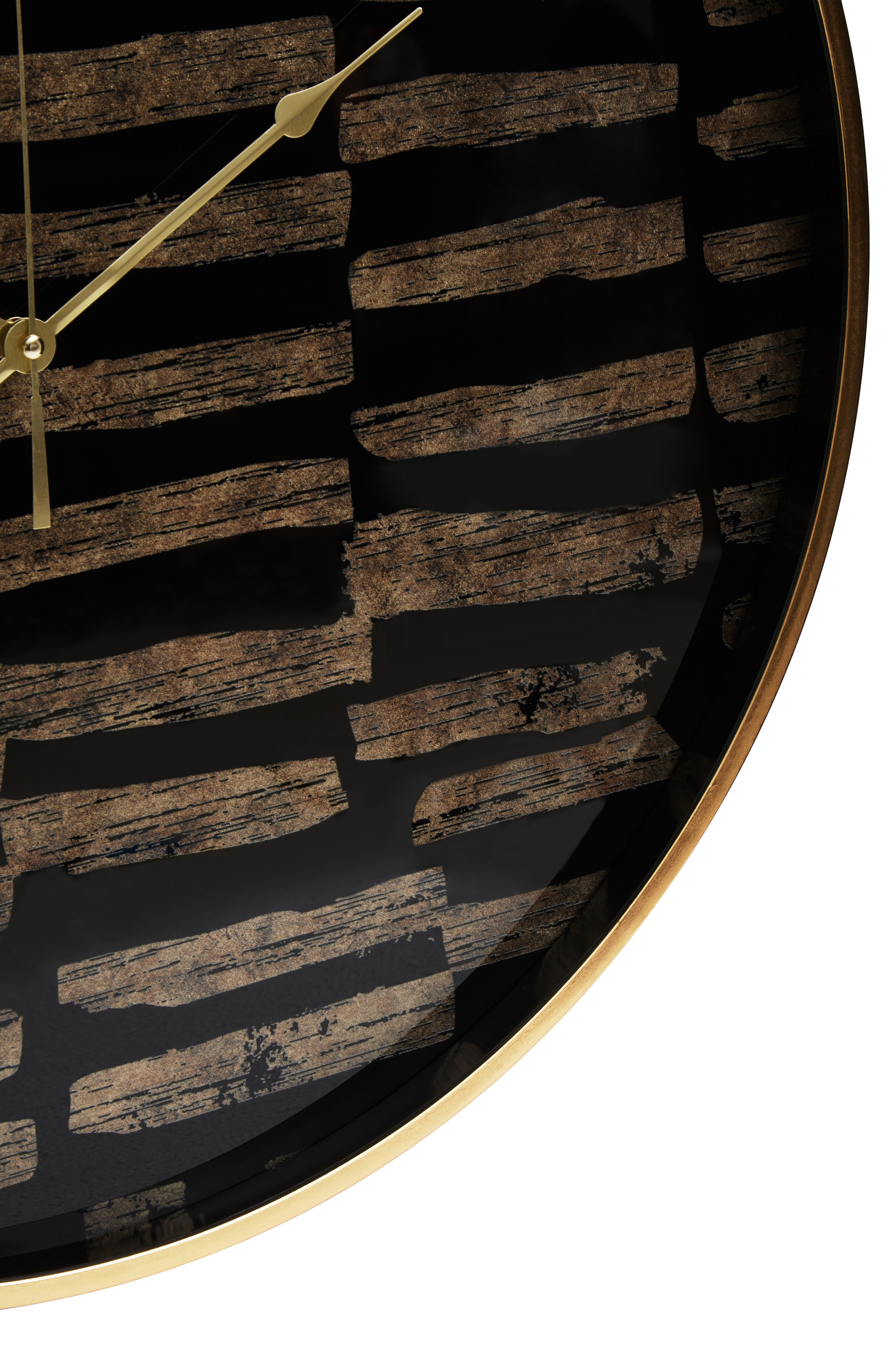 Dolce Abstract Black & Gold Stripe Wall Clock