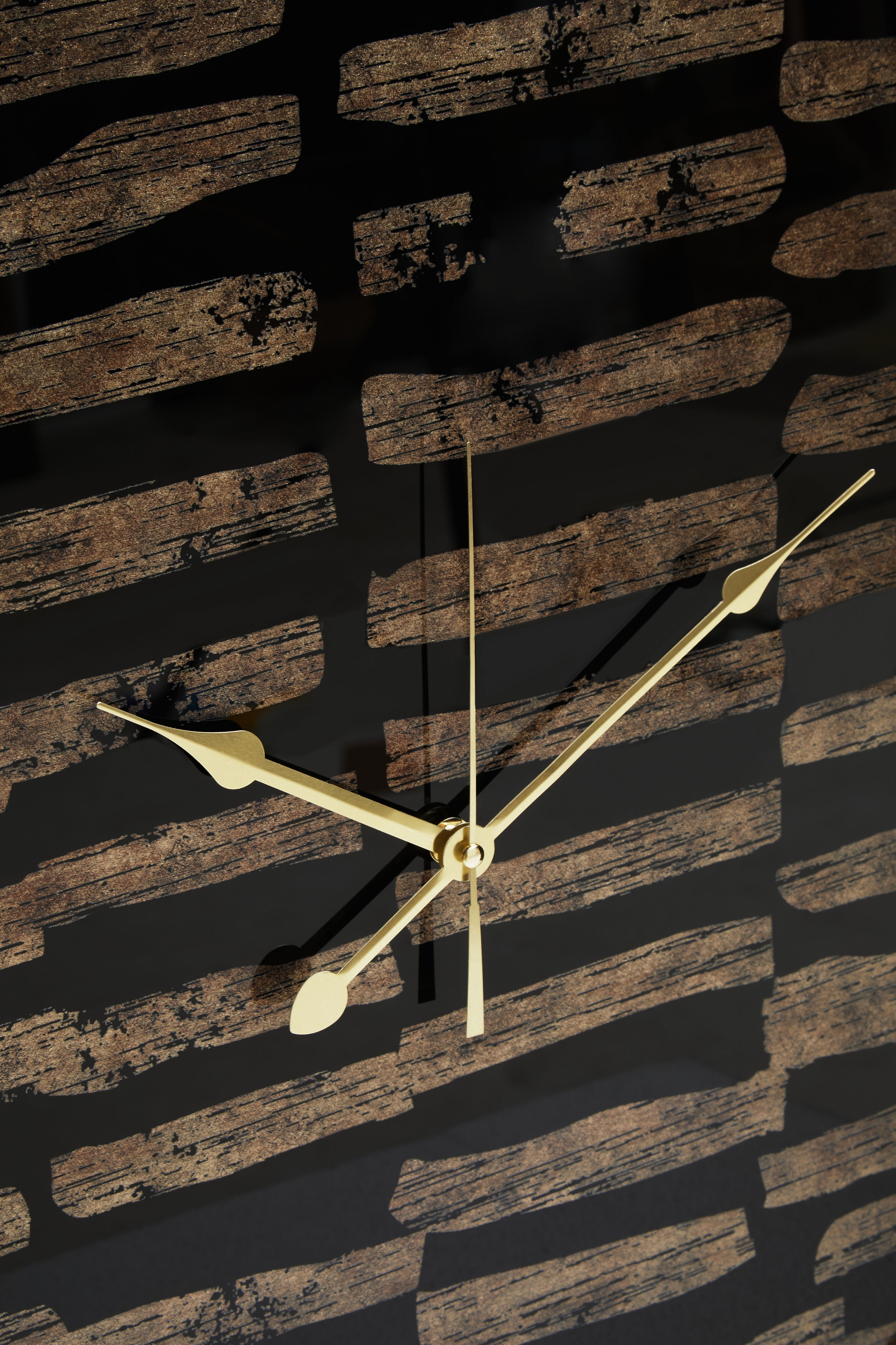 Dolce Abstract Black & Gold Stripe Wall Clock