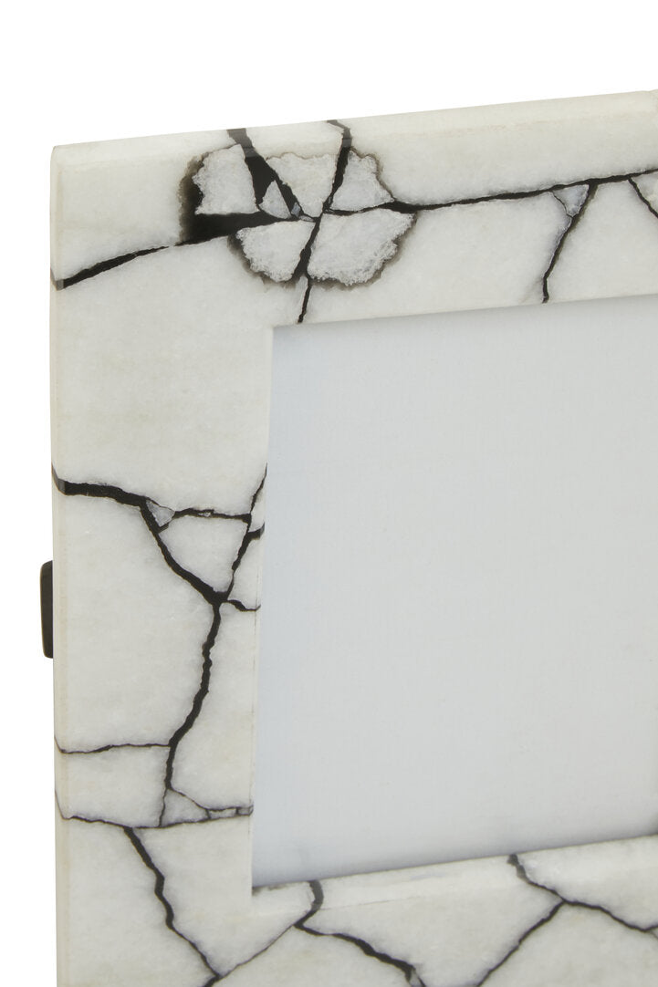 Citterio White & Black Marble 5x7 Large Photo Frame