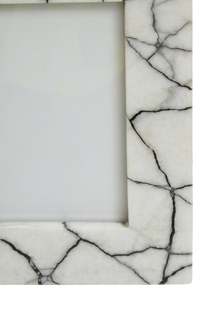Citterio White & Black Marble 5x7 Large Photo Frame