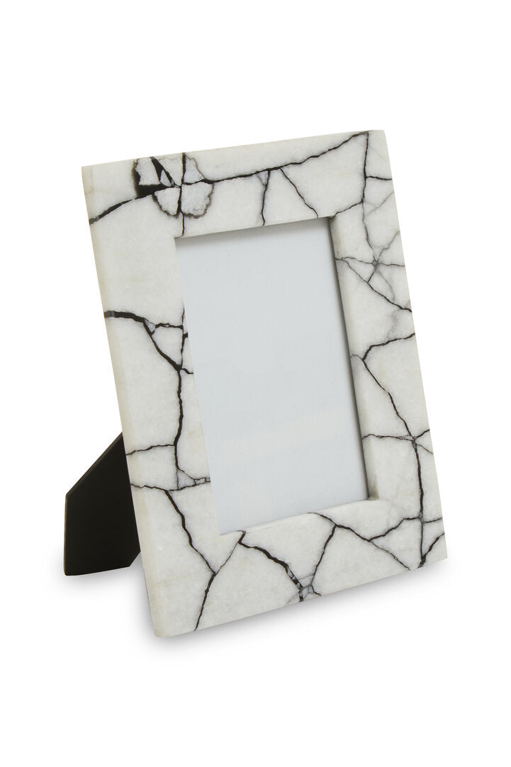 Citterio White & Black Marble 5x7 Large Photo Frame