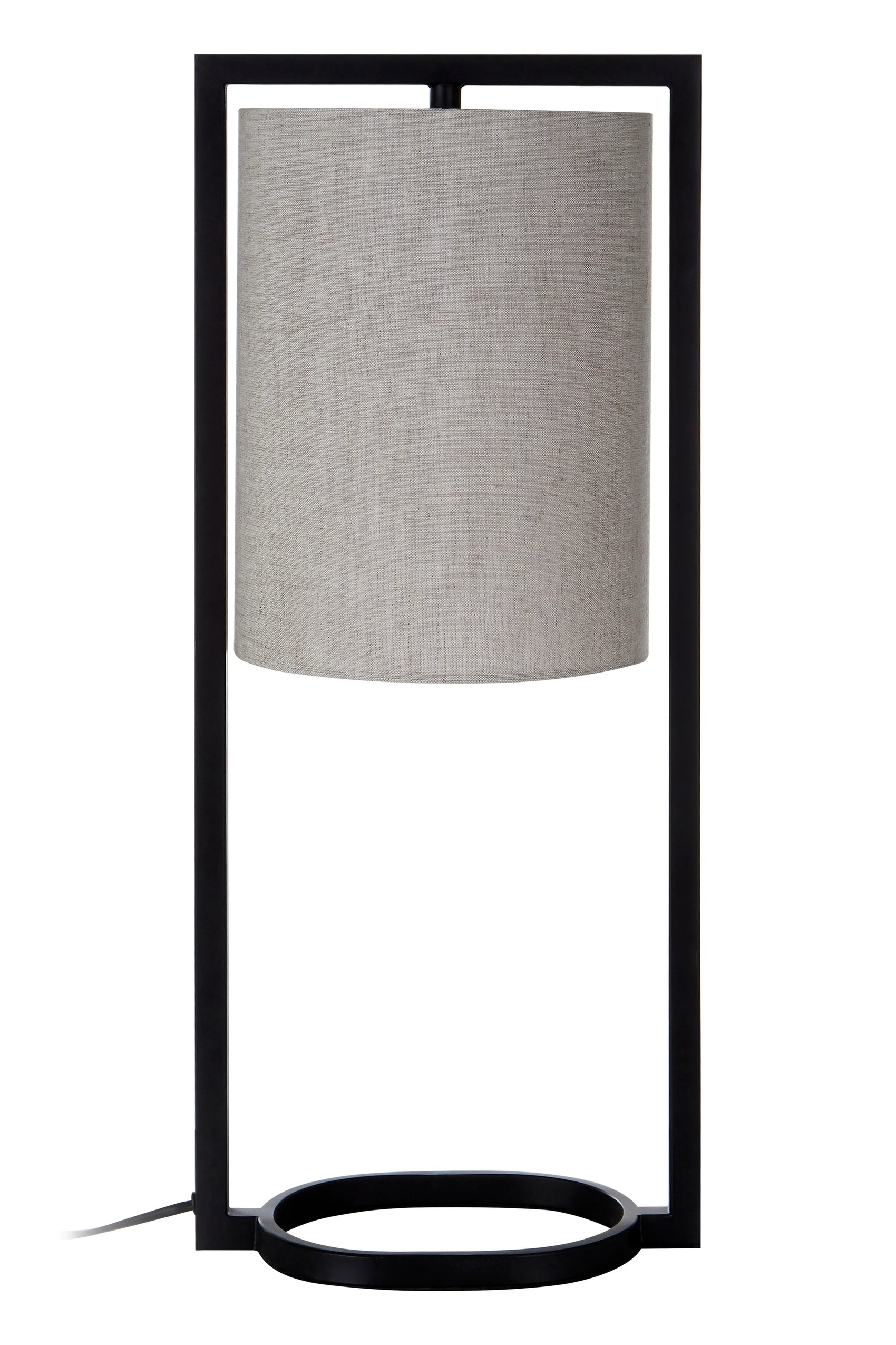 Aileen Black Deco Table Lamp with Natural Shade