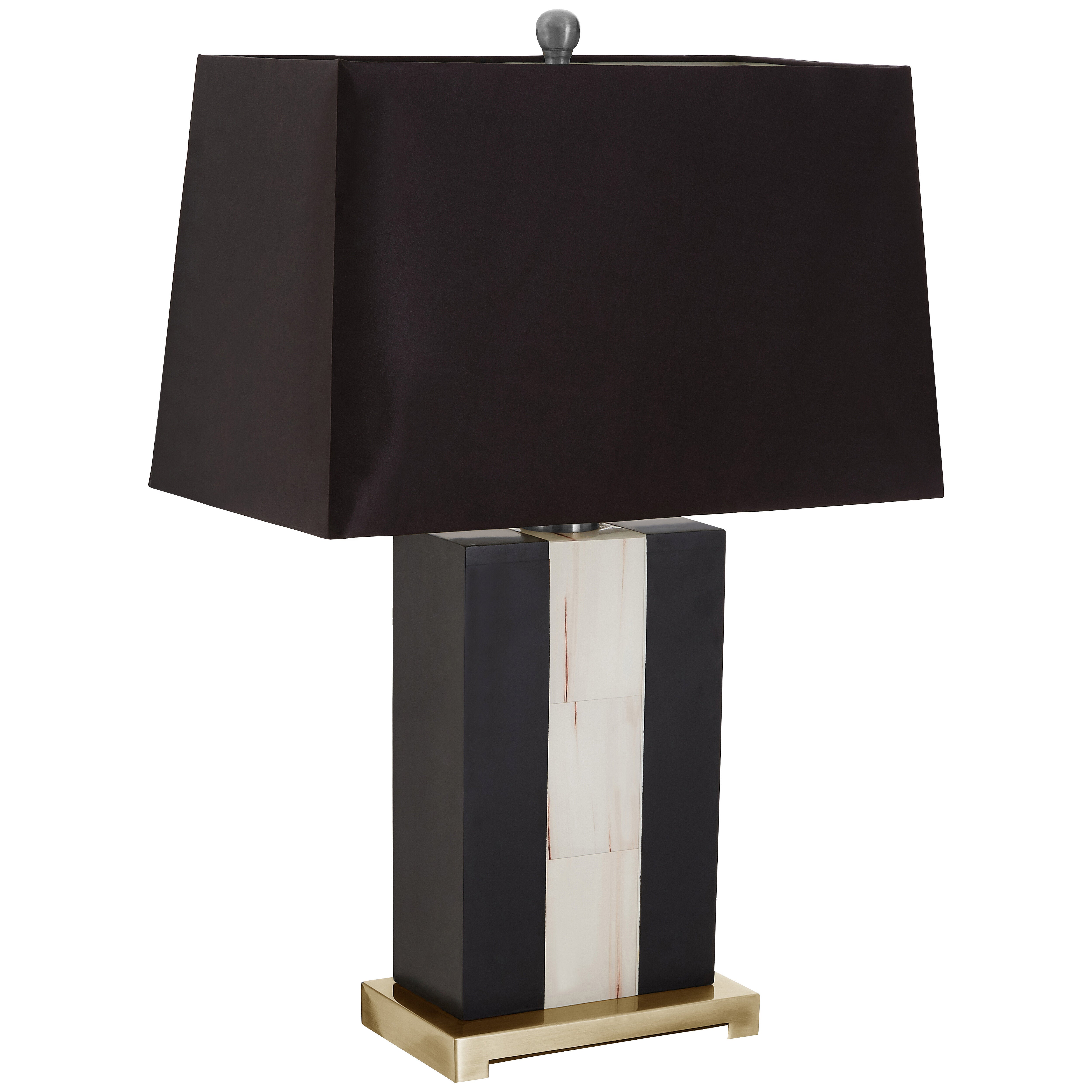 Cecilia Brass Bone Inlay Striped Table Lamp