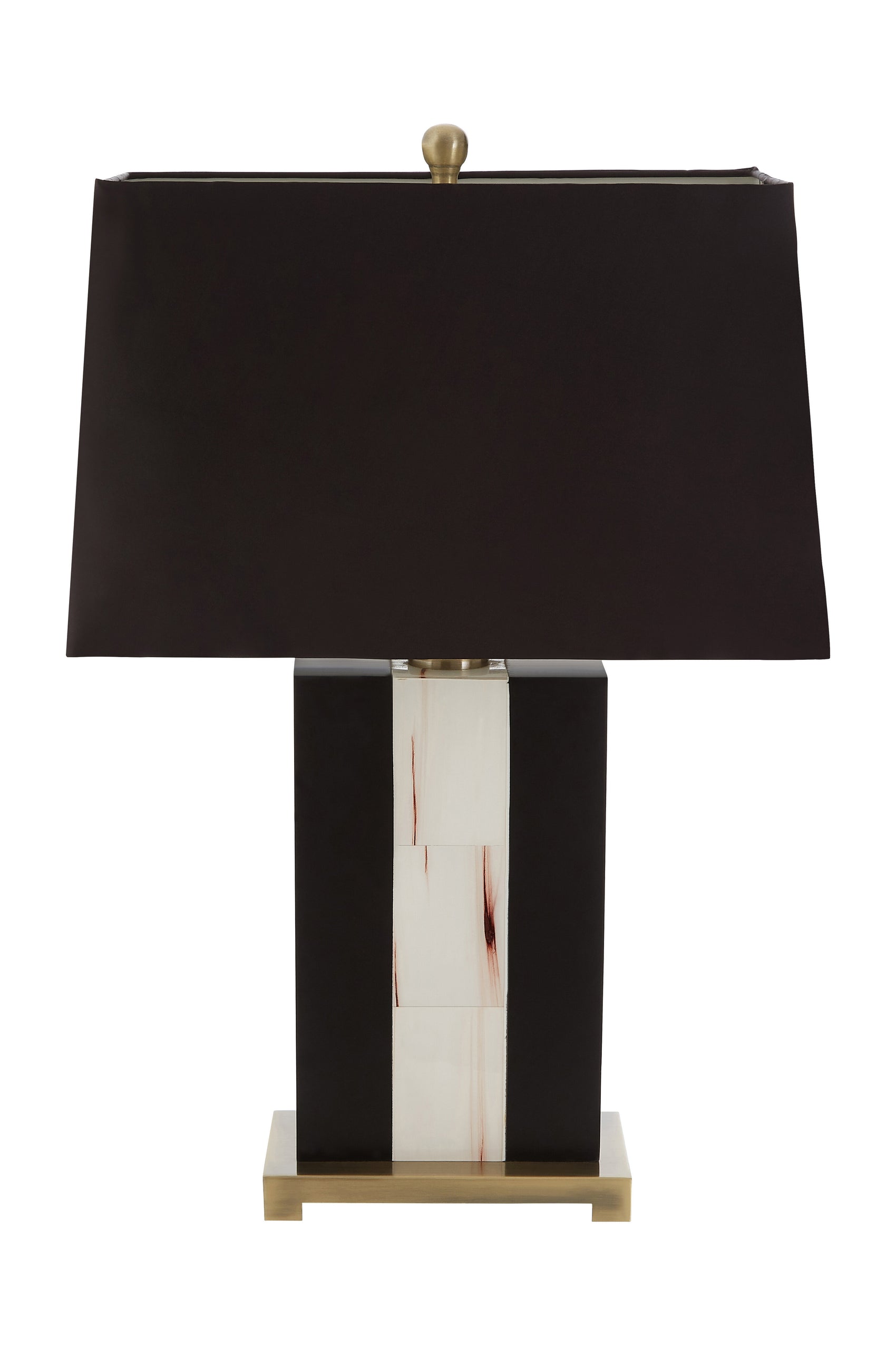 Cecilia Brass Bone Inlay Striped Table Lamp