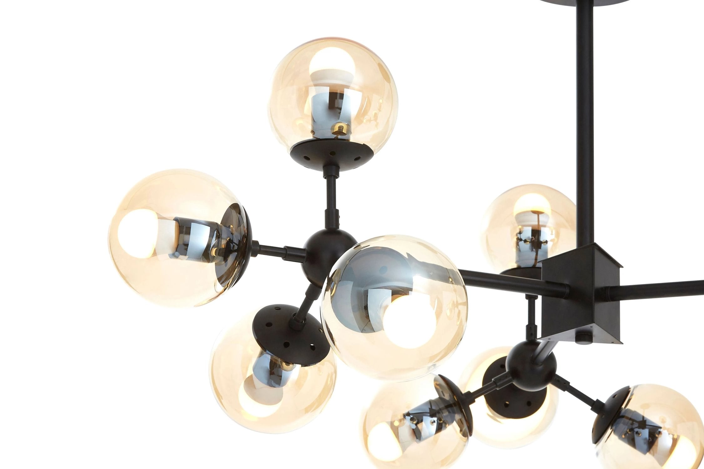 Stellar Matt Black 12 Arm Pendant Light